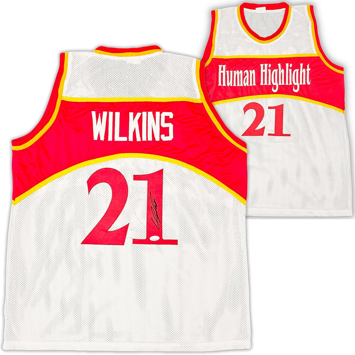 Atlanta Hawks Dominique Wilkins Autographed White Jersey Jsa Stock #215701