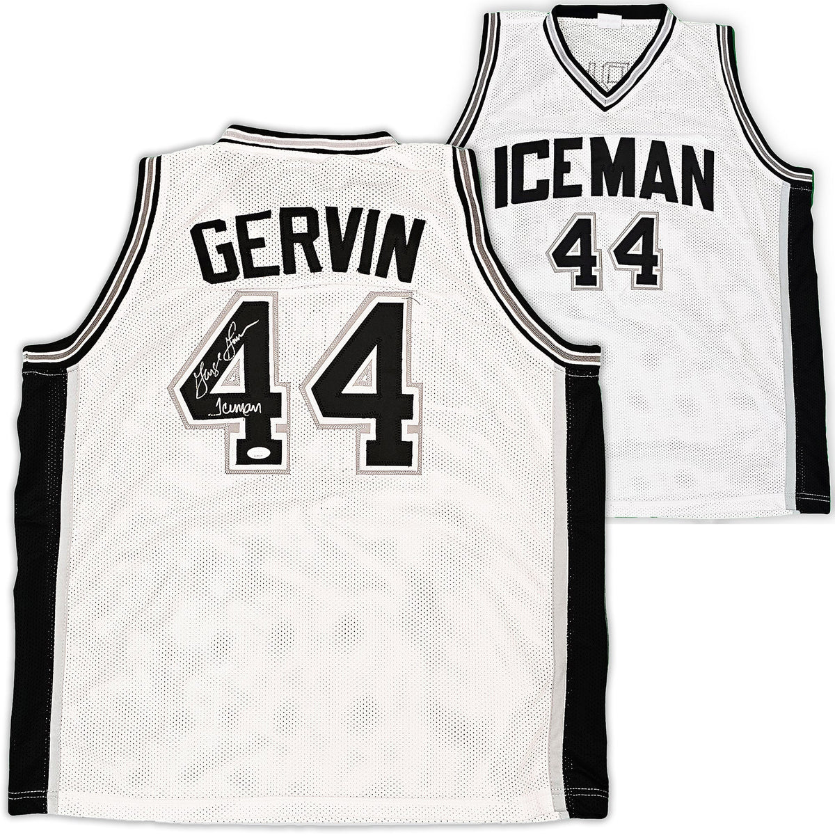 San Antonio Spurs George Gervin Autographed White Jersey "Iceman" Jsa Stock #215713