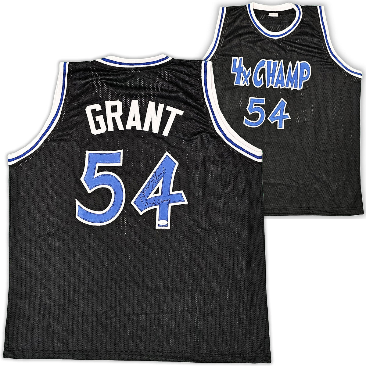 Orlando Magic Horace Grant Autographed Black Jersey "4X Champs" Jsa Stock #215708