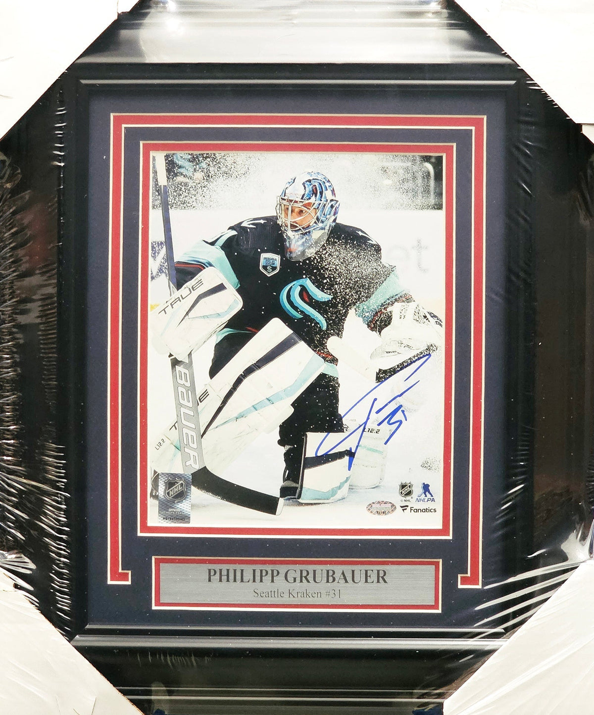 Philipp Grubauer Autographed Framed 8X10 Photo Seattle Kraken Mcs Holo #81135