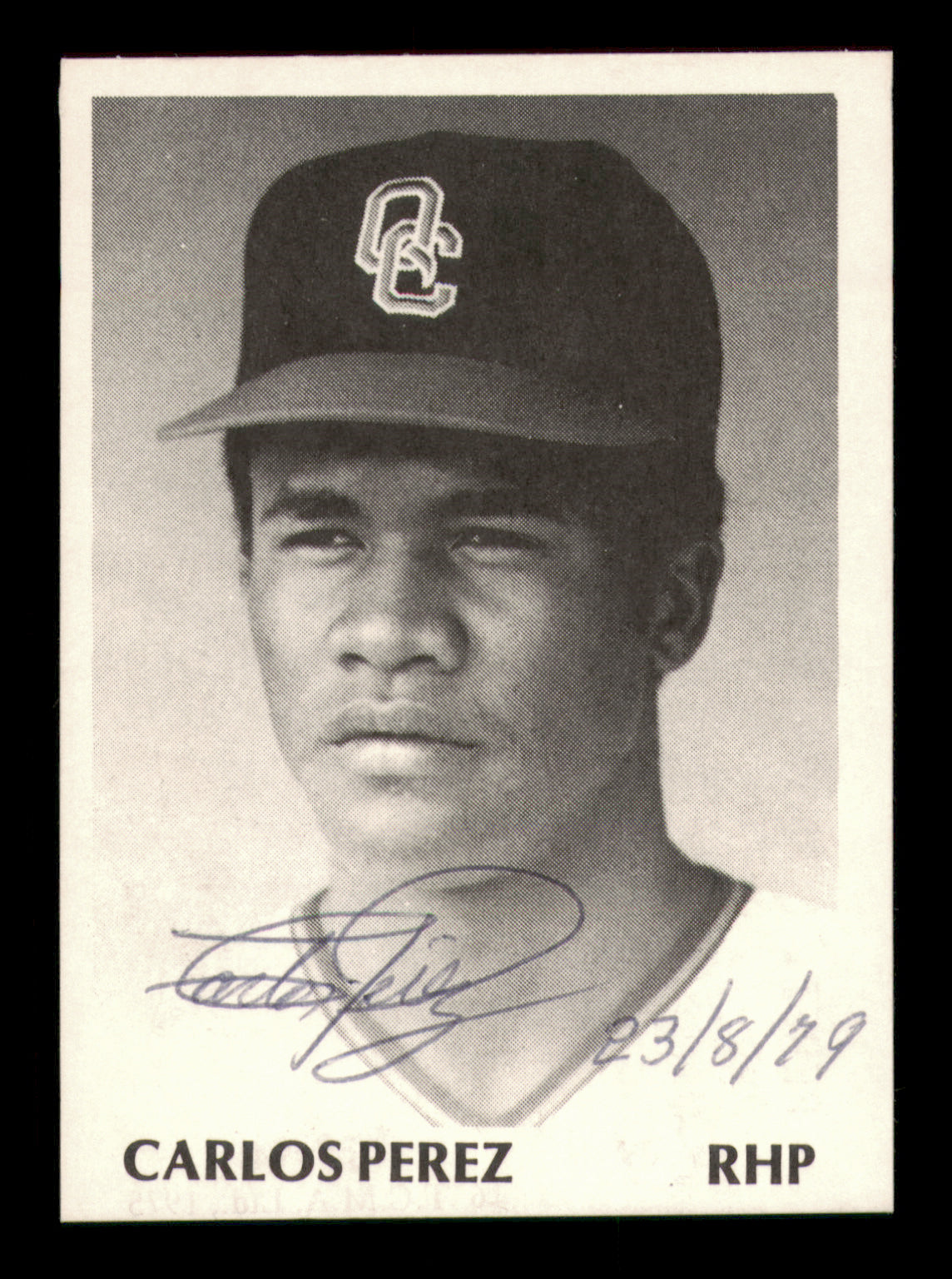Carlos Perez Autographed 1975 Tcma Rookie Card #16 Quad City Angels