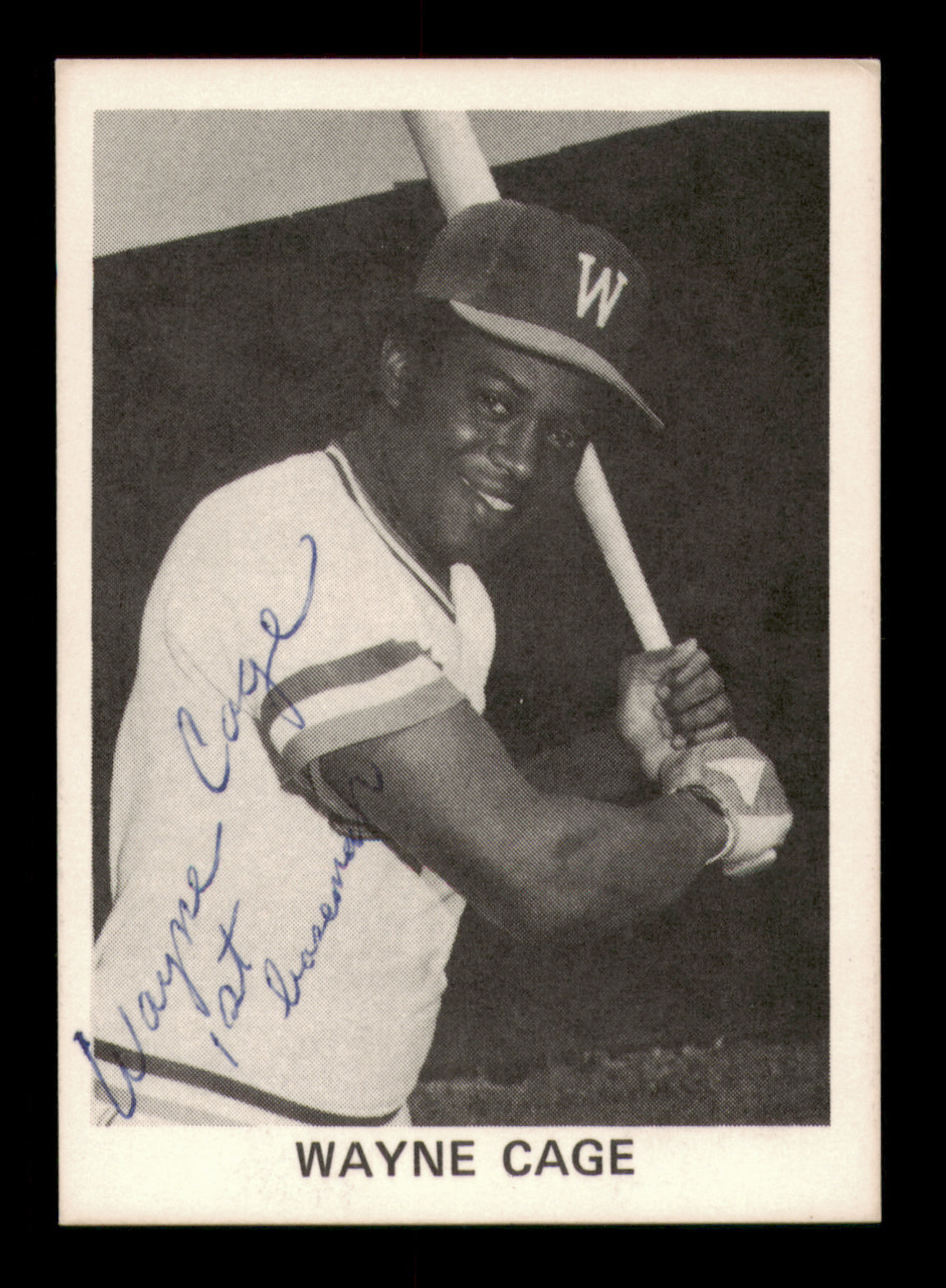 Wayne Cage Autographed 1976 Tcma Rookie Card Williamsport Tomahawks