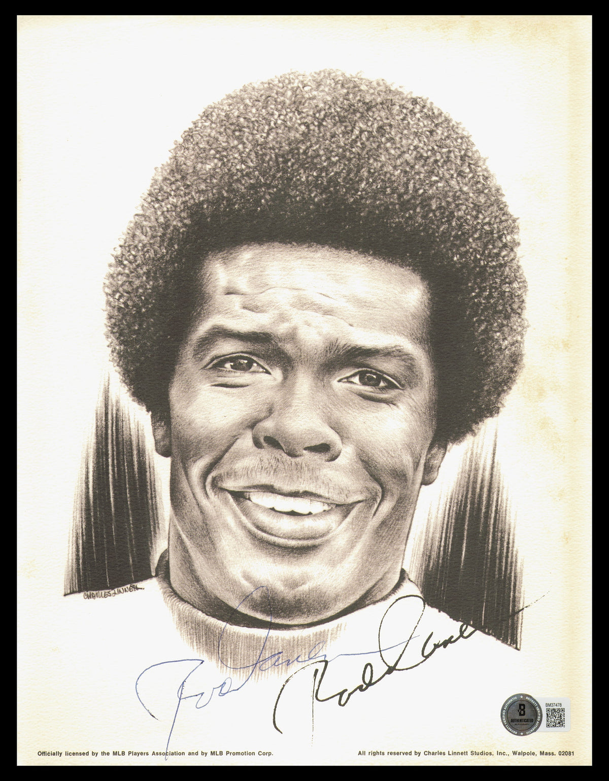 Rod Carew Autographed 9X11 Photo Minnesota Twins Vintage Signature Beckett Bas Qr #Bm37478