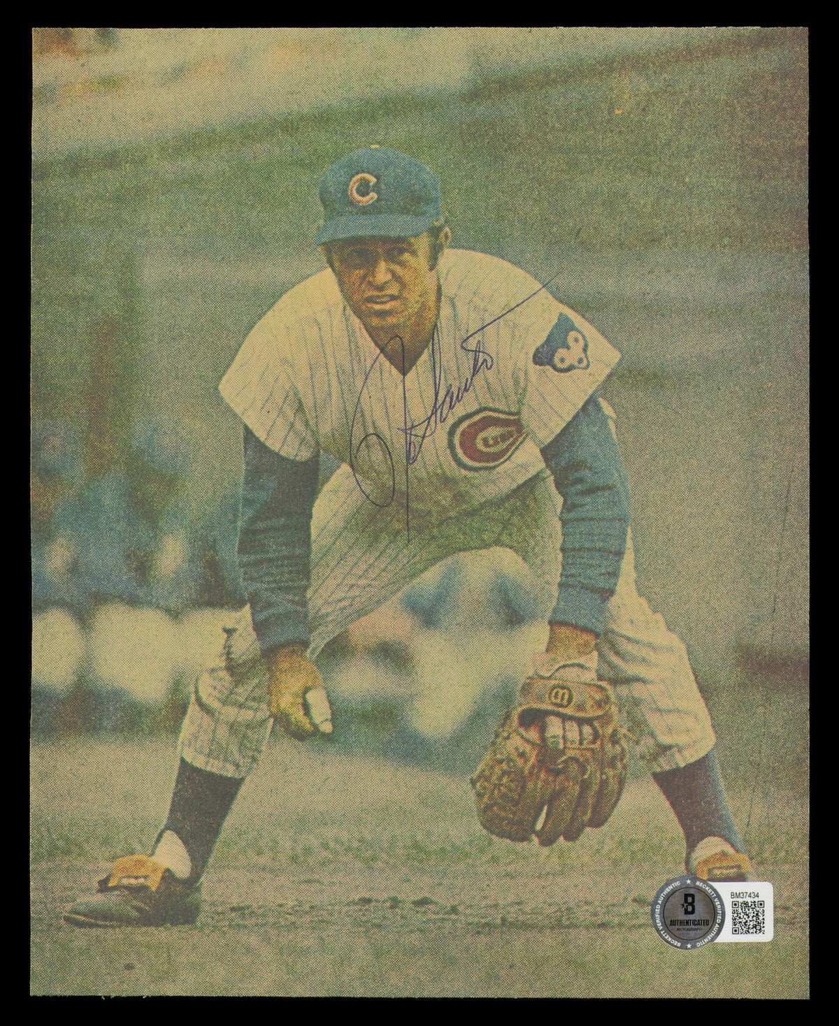 Ron Santo Autographed 7X8.5 Magazine Page Photo Chicago Cubs Beckett Bas Qr #Bm37434