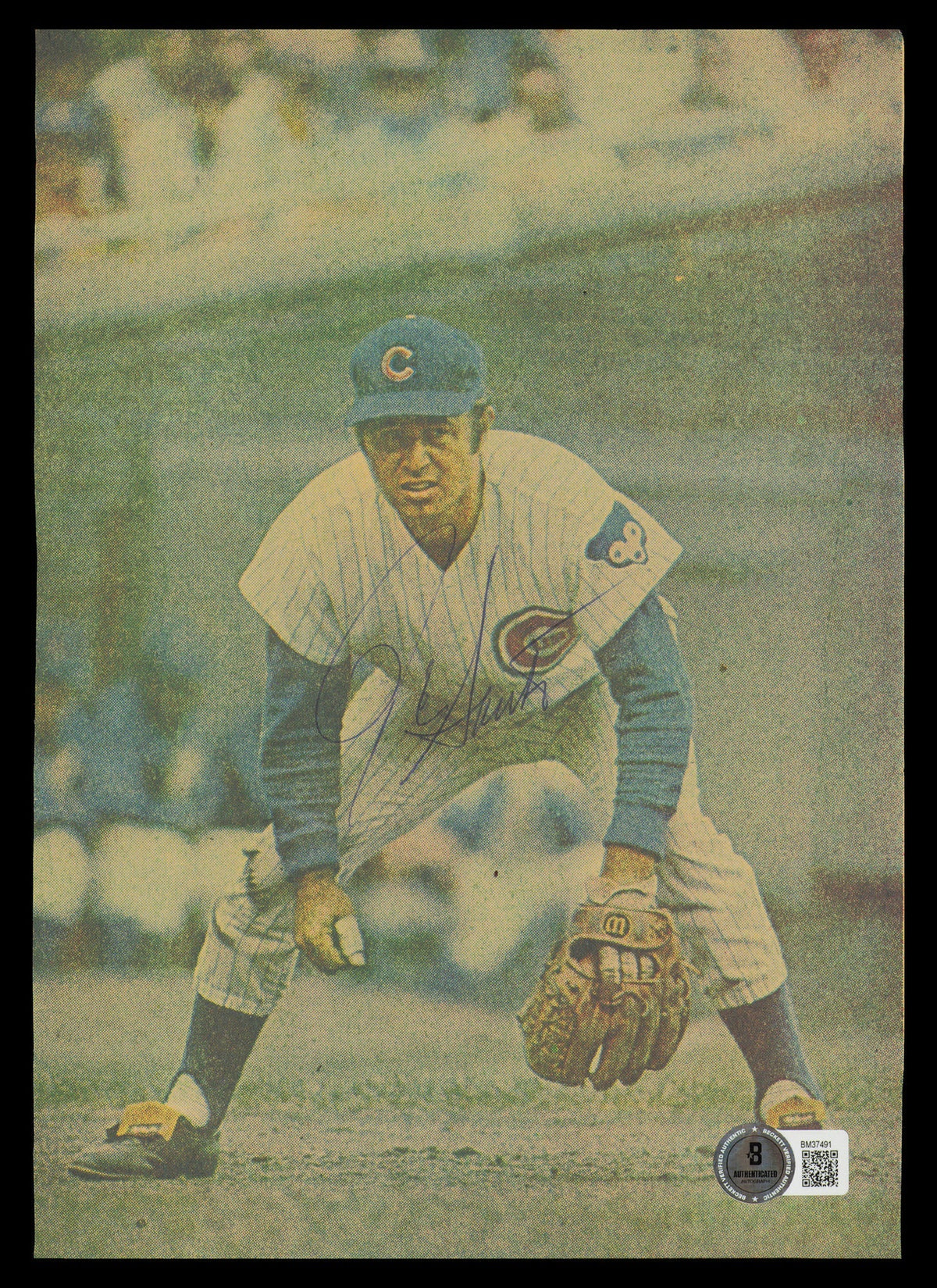 Ron Santo Autographed 7X9.5 Magazine Page Photo Chicago Cubs Beckett Bas Qr #Bm37491