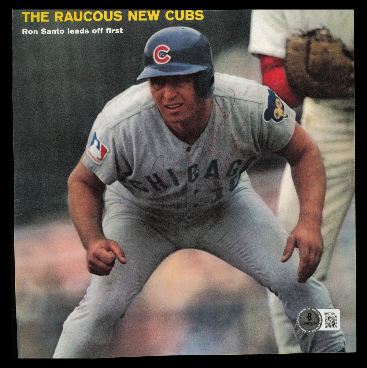 Ron Santo Autographed 8X8 Magazine Page Photo Chicago Cubs Beckett Bas Qr #Bm37490