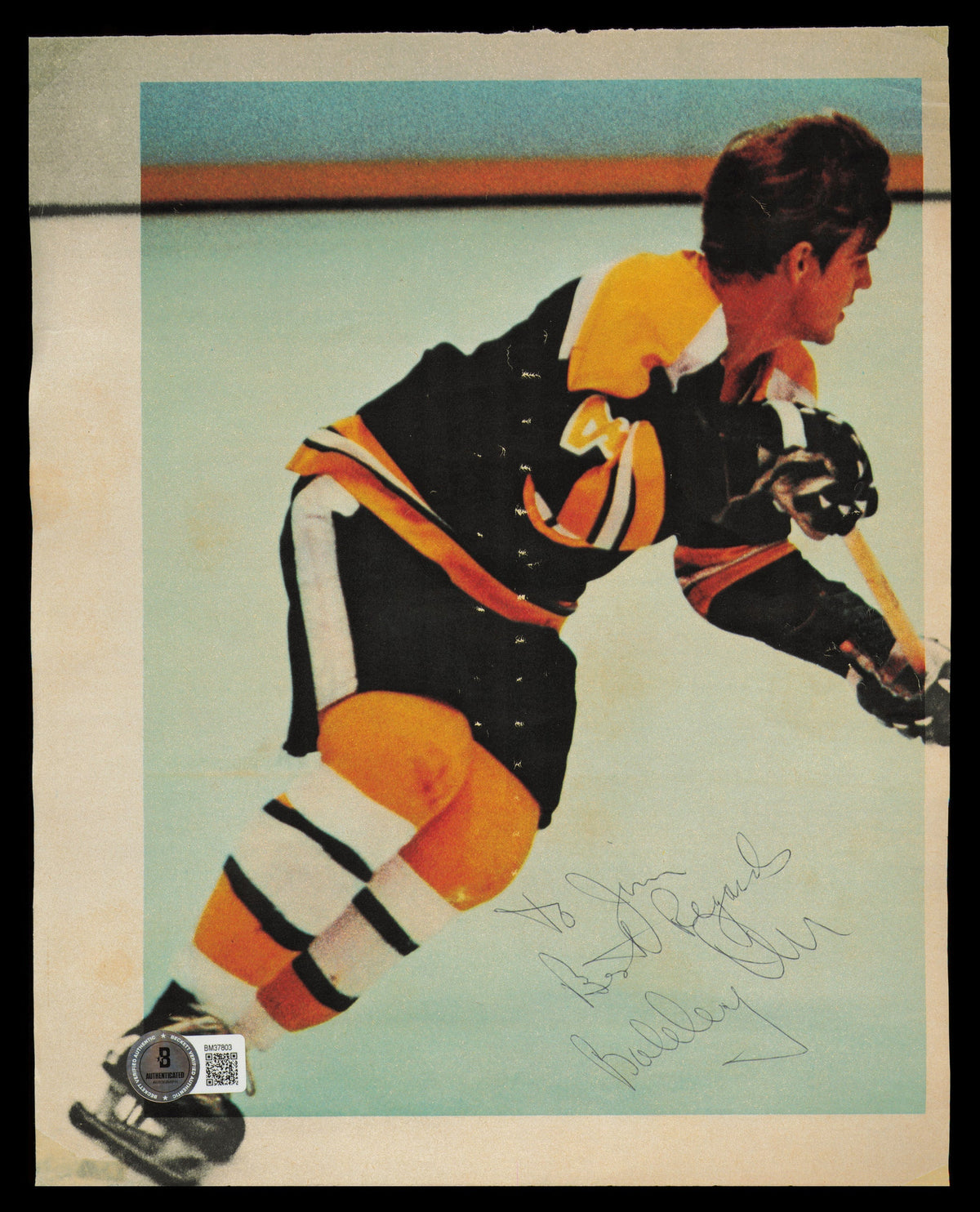 Bobby Orr Autographed 8X10 Magazine Page Photo Boston Bruins "To Jim" Beckett Bas Qr #Bm37803