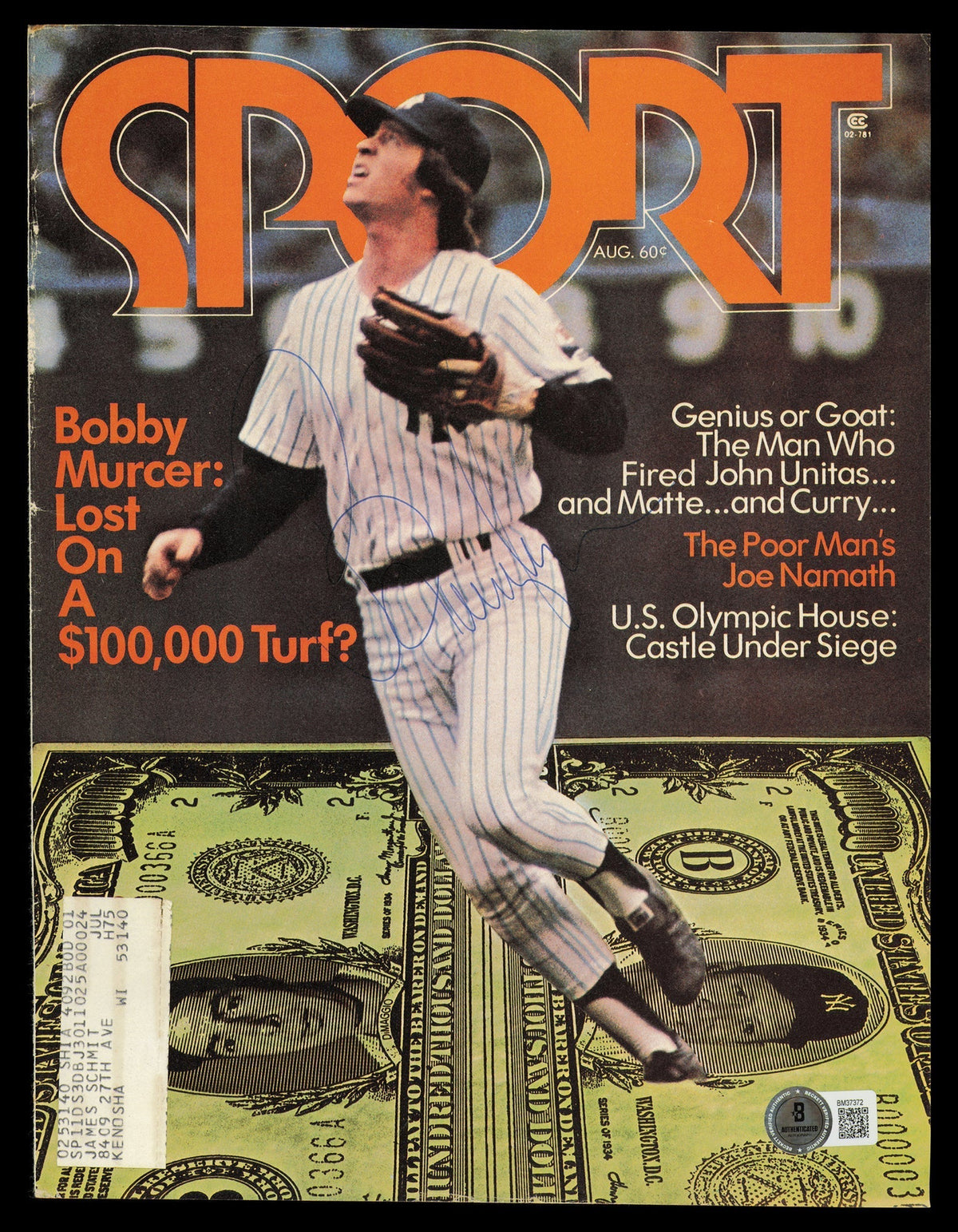 Bobby Murcer Autographed Sport Magazine Cover New York Yankees Beckett Bas Qr #Bm37372