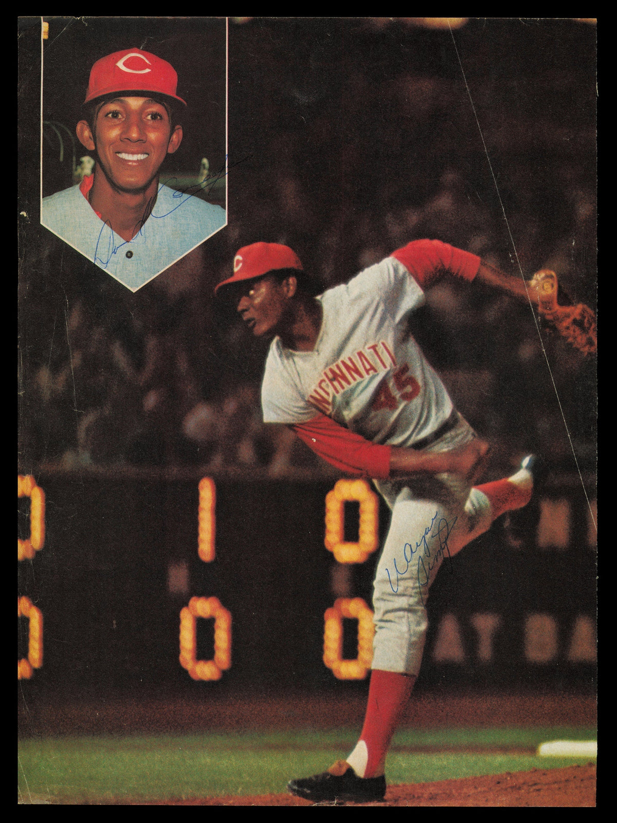 Dave Concepcion, Wayne Simpson & Bernie Carbo Autographed 8.5X11.5 Magazine Page Photo Cincinnati Reds