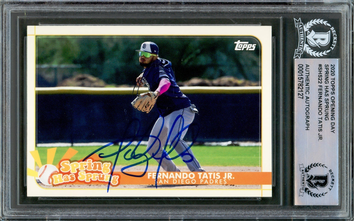 Fernando Tatis Jr. Autographed 2020 Topps Opening Day Spring Has Sprung Card #Shs-22 San Diego Padres Beckett Bas Stock #216876