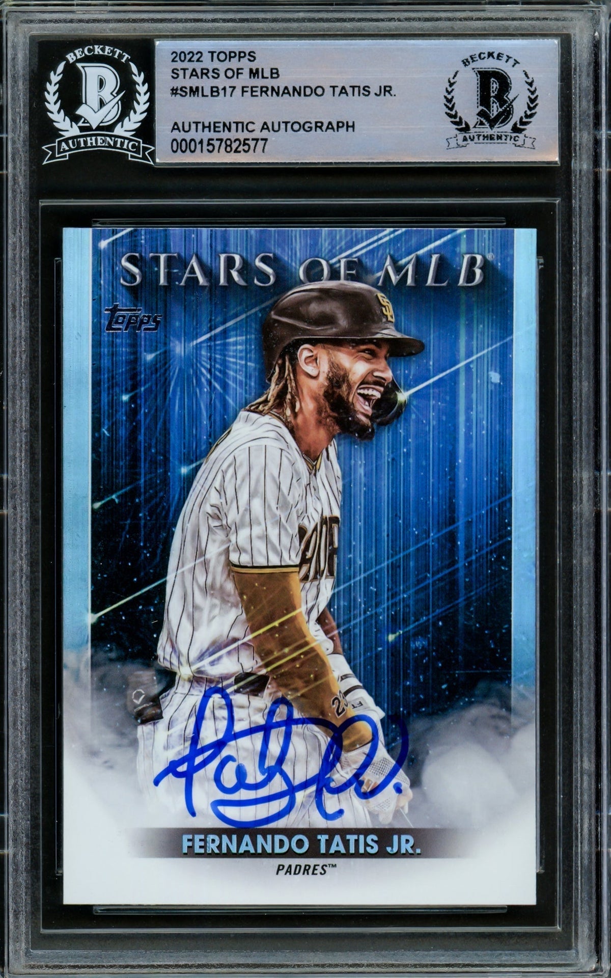 Fernando Tatis Jr. Autographed 2022 Topps Stars Of MLB Card #Smlb-17 San Diego Padres Beckett Bas Stock #216881