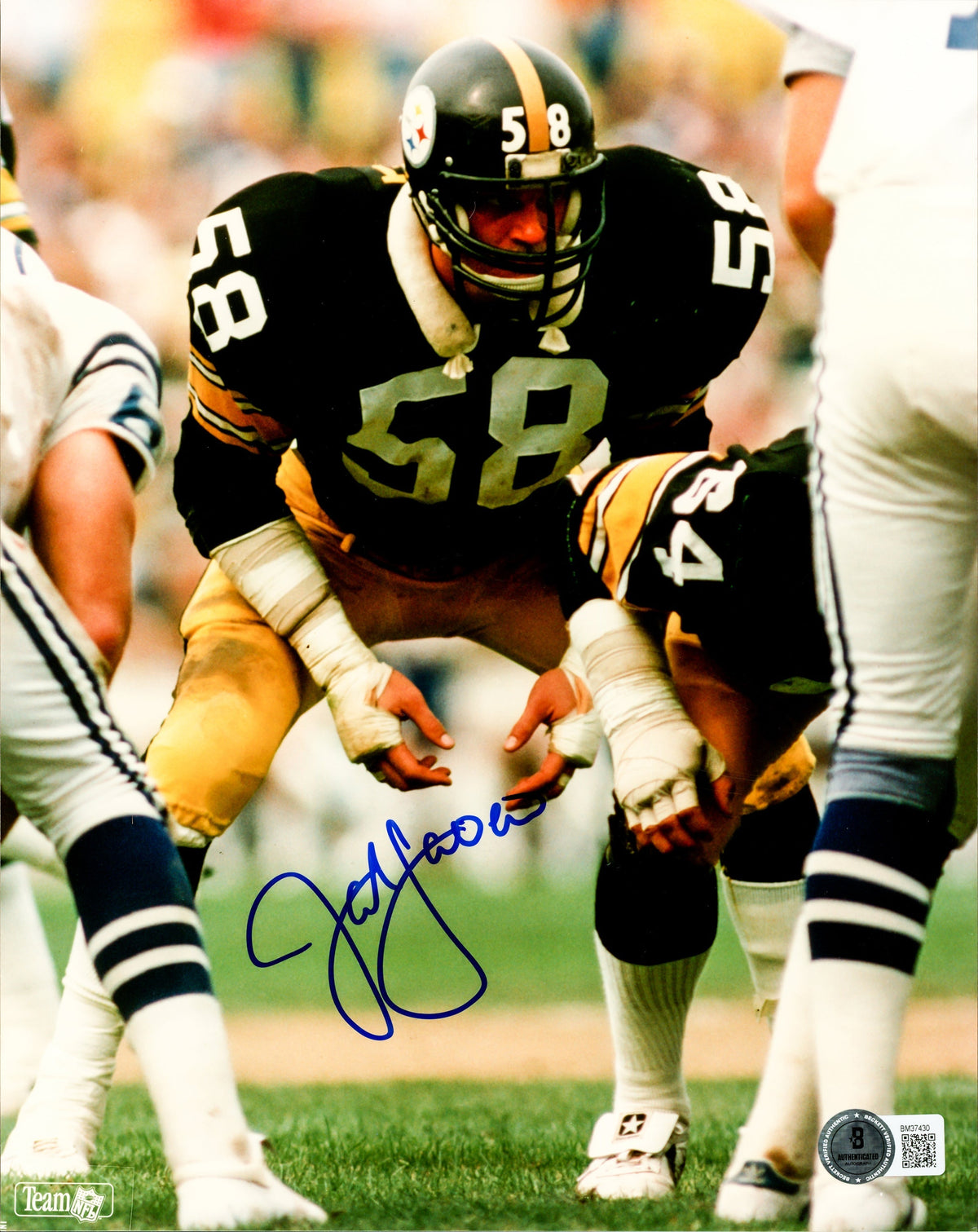 Jack Lambert Autographed 8X10 Photo Pittsburgh Steelers Beckett Bas Qr