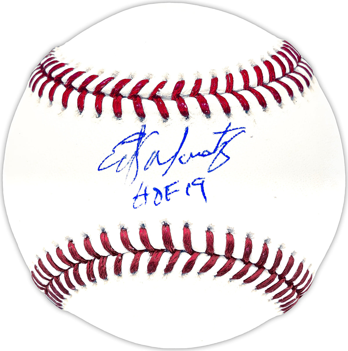 Edgar Martinez Autographed Official MLB Baseball Seattle Mariners "Hof 19" Beckett Bas Witness