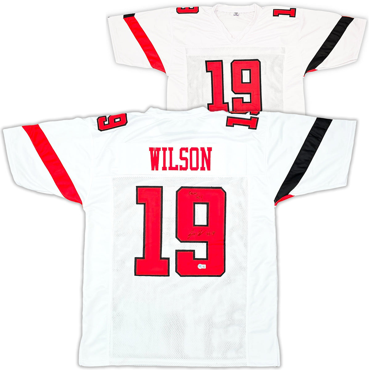 Texas Tech Red Raiders Tyree Wilson Autographed White Jersey "Guns Up" Beckett Bas Witness Stock #215906