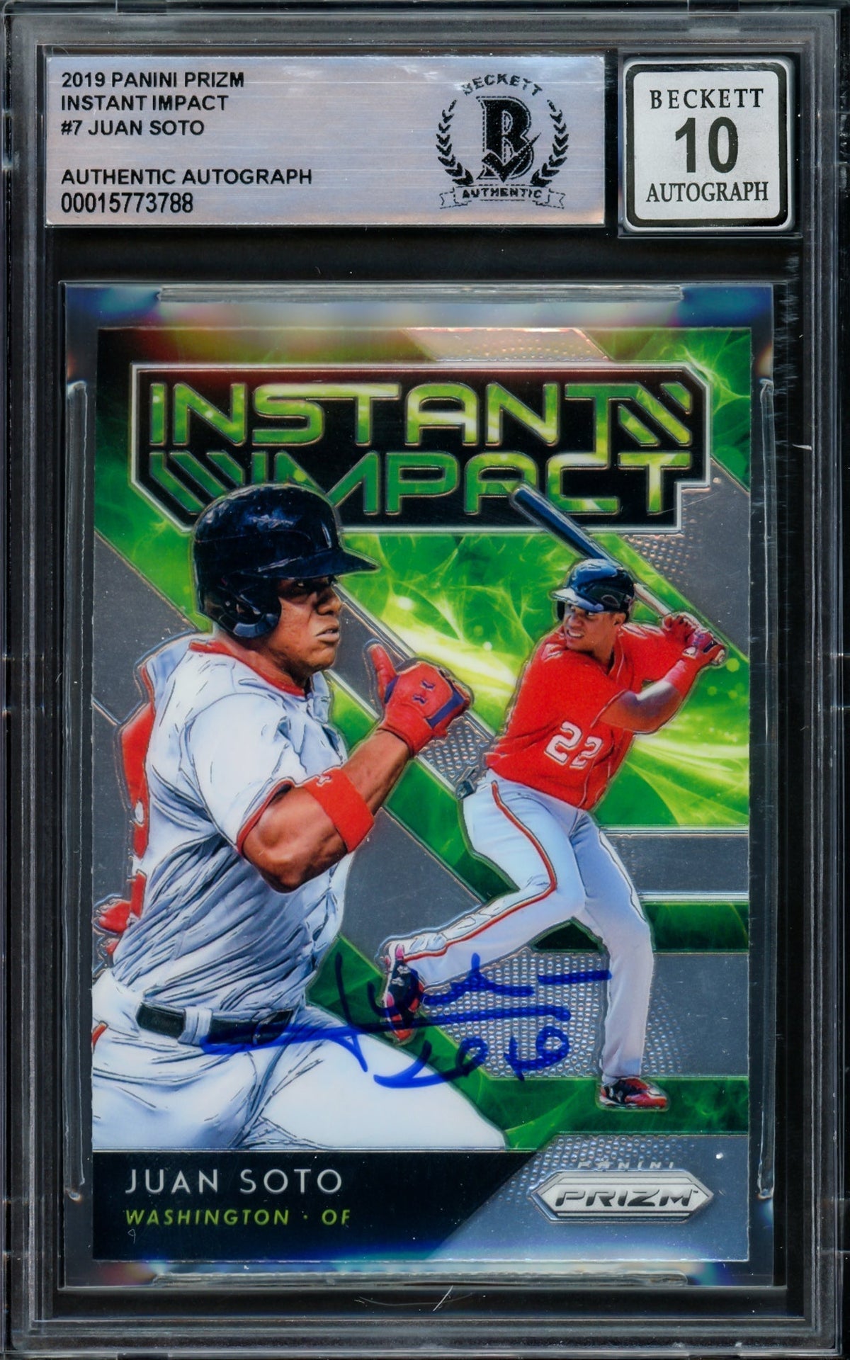 Juan Soto Autographed 2019 Panini Prizm Card #Ii-7 Washington Nationals Auto Grade Gem Mint 10 Beckett Bas #15773788
