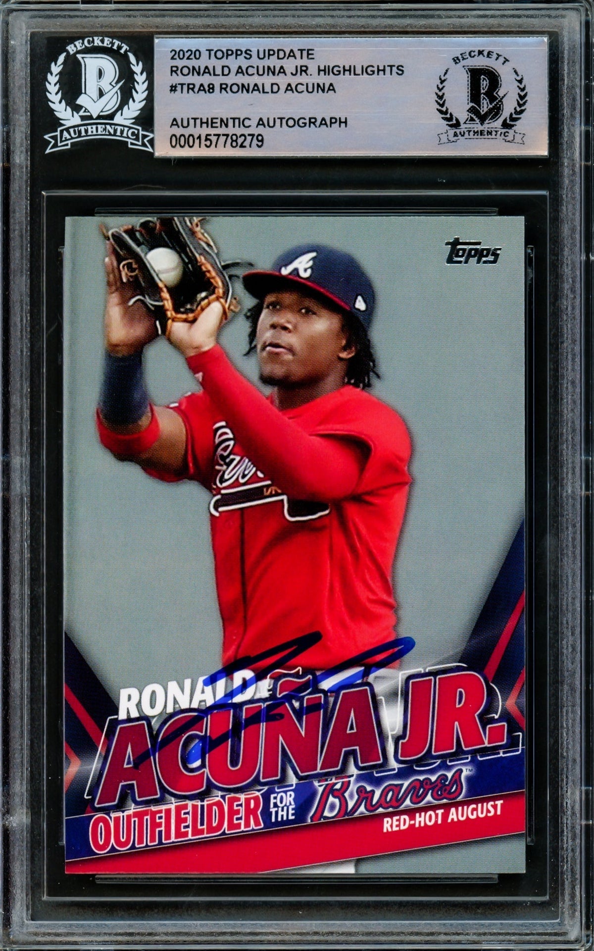 Ronald Acuna Jr. Autographed 2020 Topps Highlights Card #Tra-8 Atlanta Braves Beckett Bas #15778279