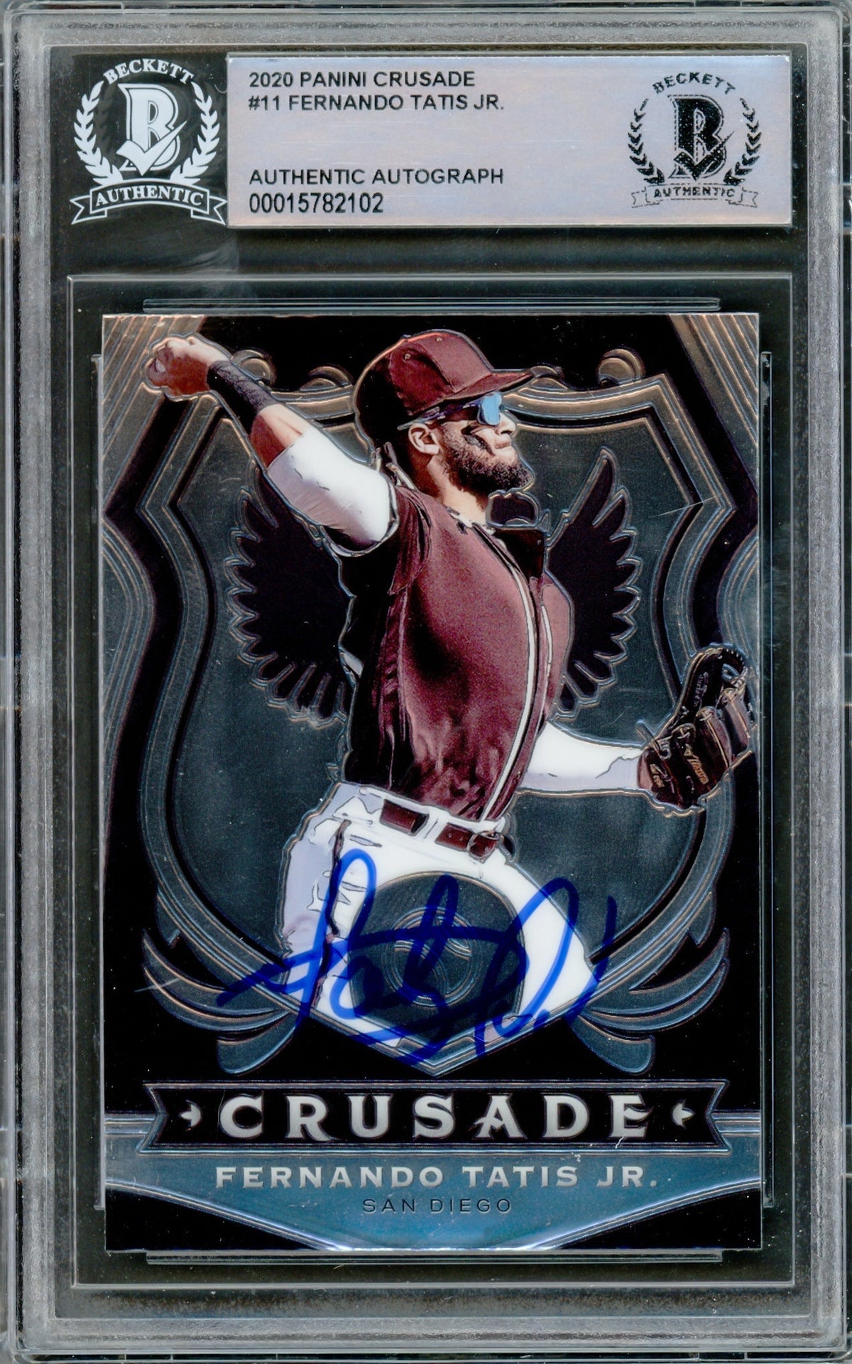 Fernando Tatis Jr. Autographed 2020 Panini Chronicles Crusade Card #11 San Diego Padres Beckett Bas #15782102