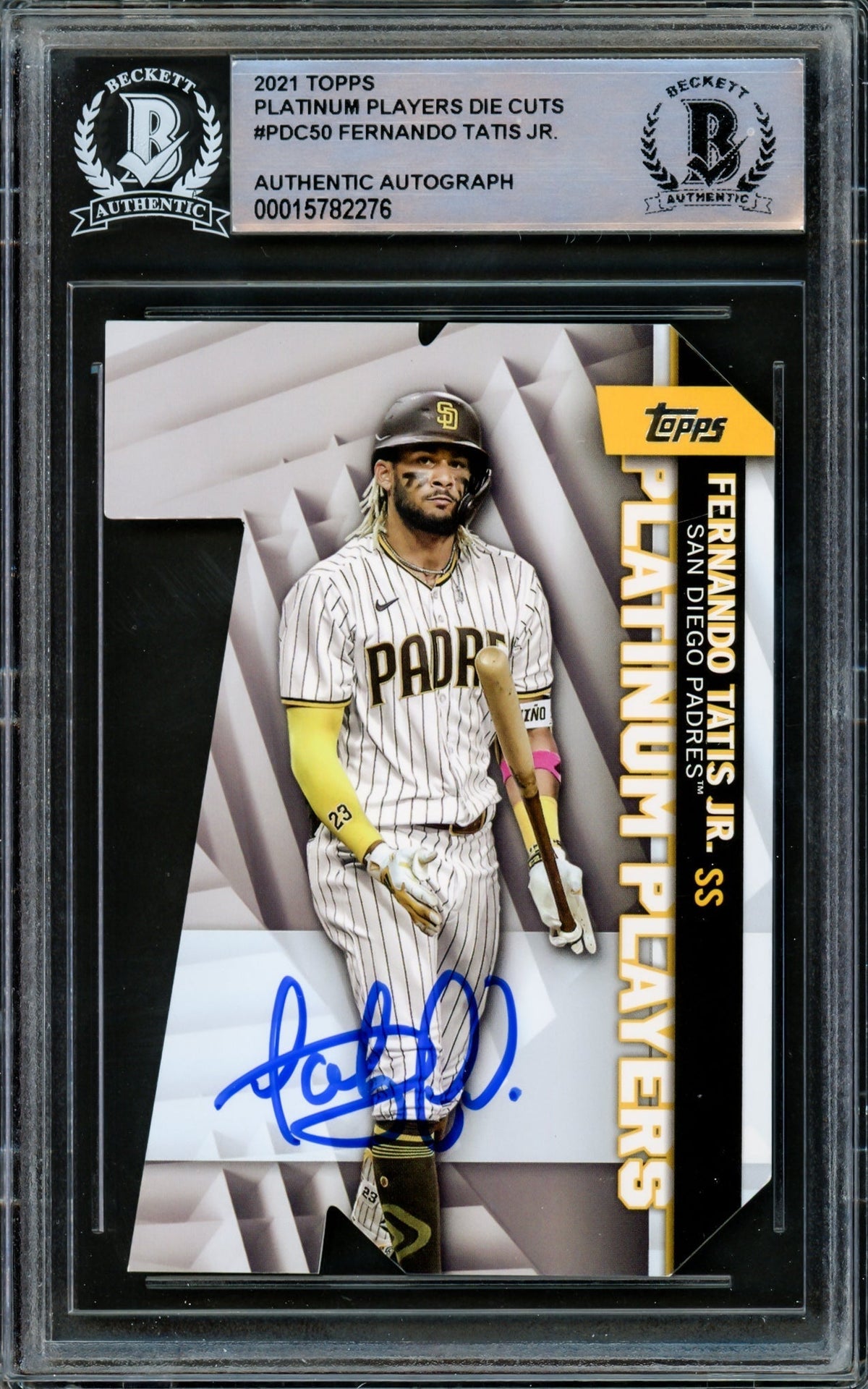 Fernando Tatis Jr. Autographed 2021 Topps Platinum Players Die Cuts Card #Pdc-50 San Diego Padres Beckett Bas #15782276