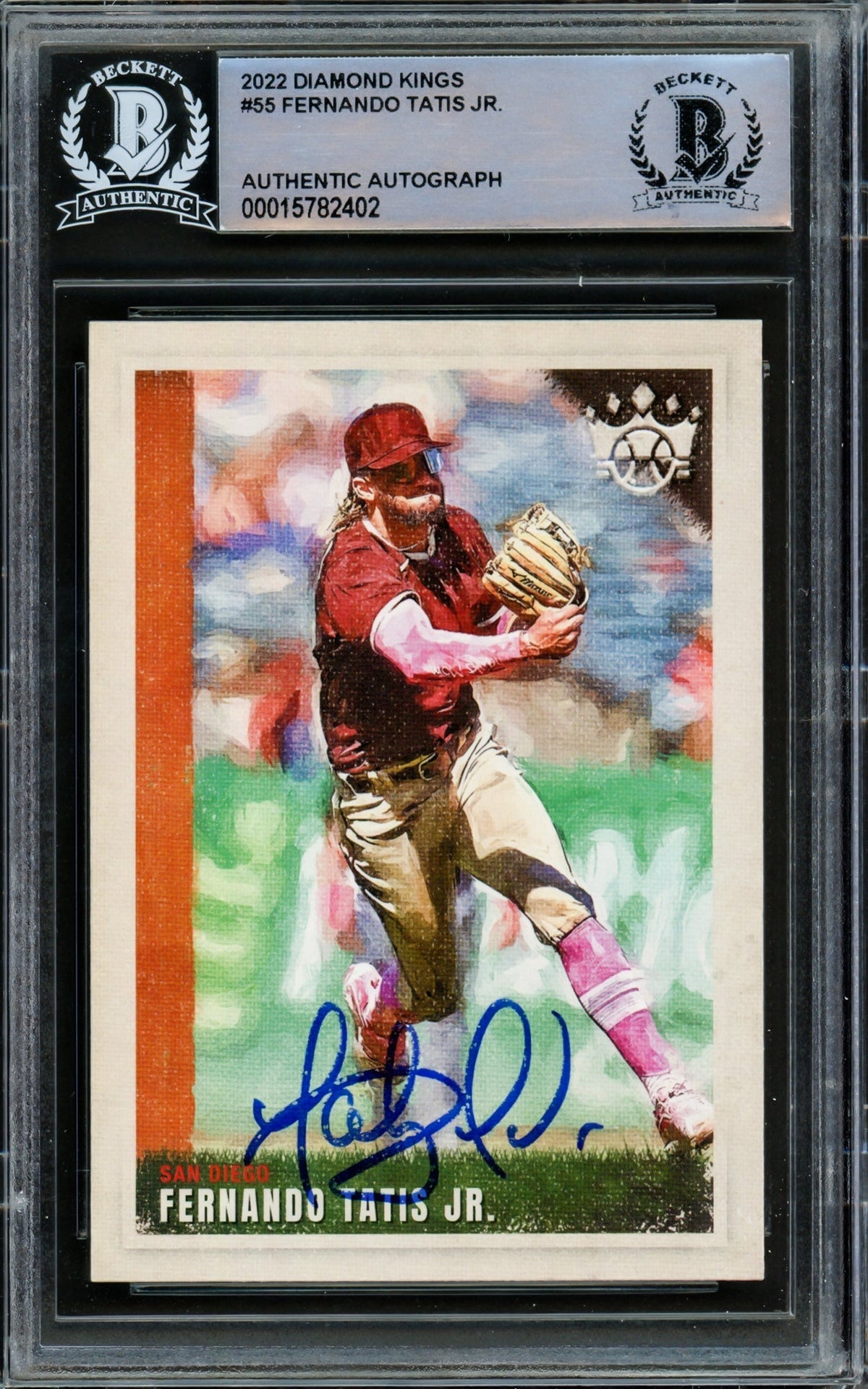 Fernando Tatis Jr. Autographed 2022 Donruss Diamond Kings Card #55 San Diego Padres Beckett Bas #15782402