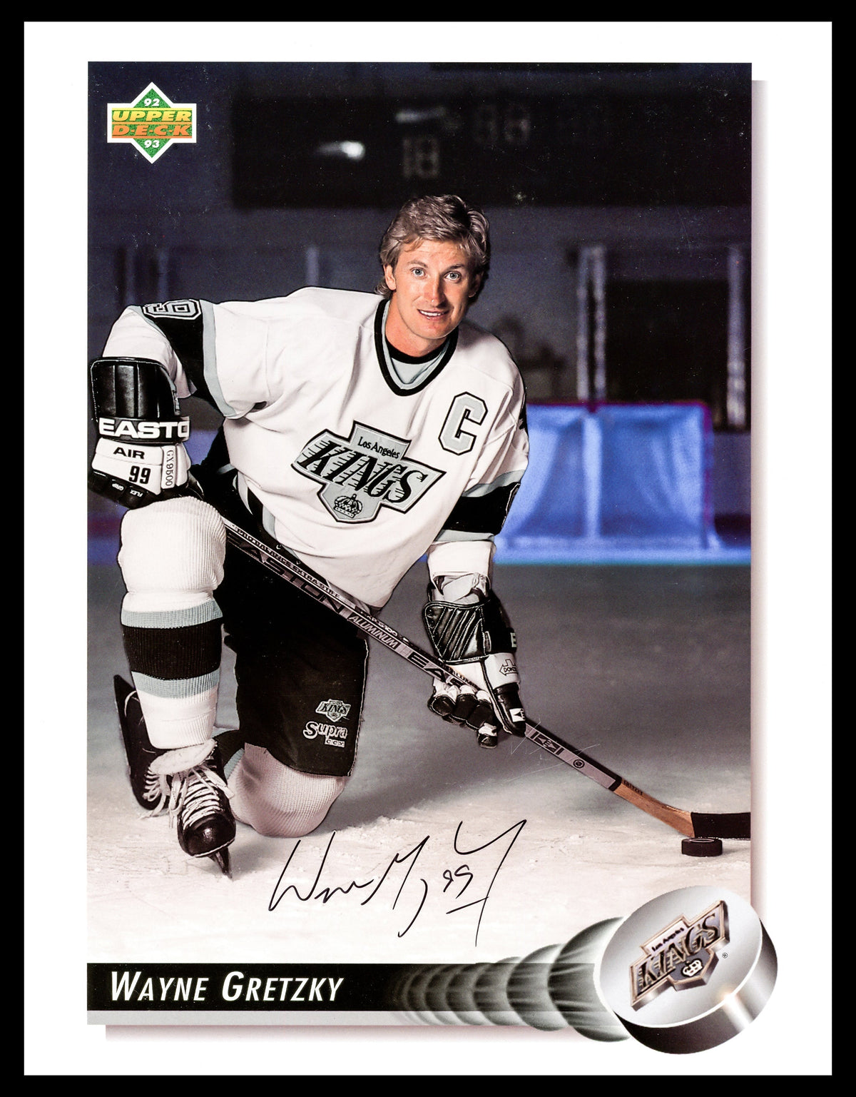 Wayne Gretzky Autographed 1992-93 Upper Deck Jumbo Card #25 Los Angeles Kings Uda Holo #Bad57113
