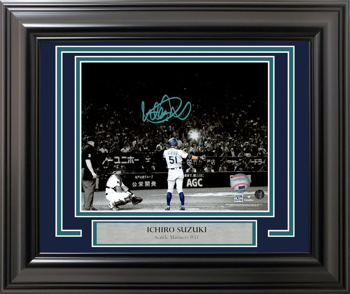 Ichiro Suzuki Autographed Framed 8X10 Photo Seattle Mariners Tokyo Dome Last Game Is Holo Stock #215836