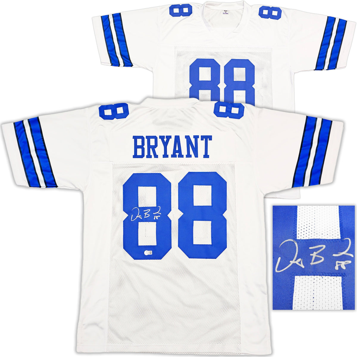 Dallas Cowboys Dez Bryant Autographed White Jersey Beckett Bas Witness