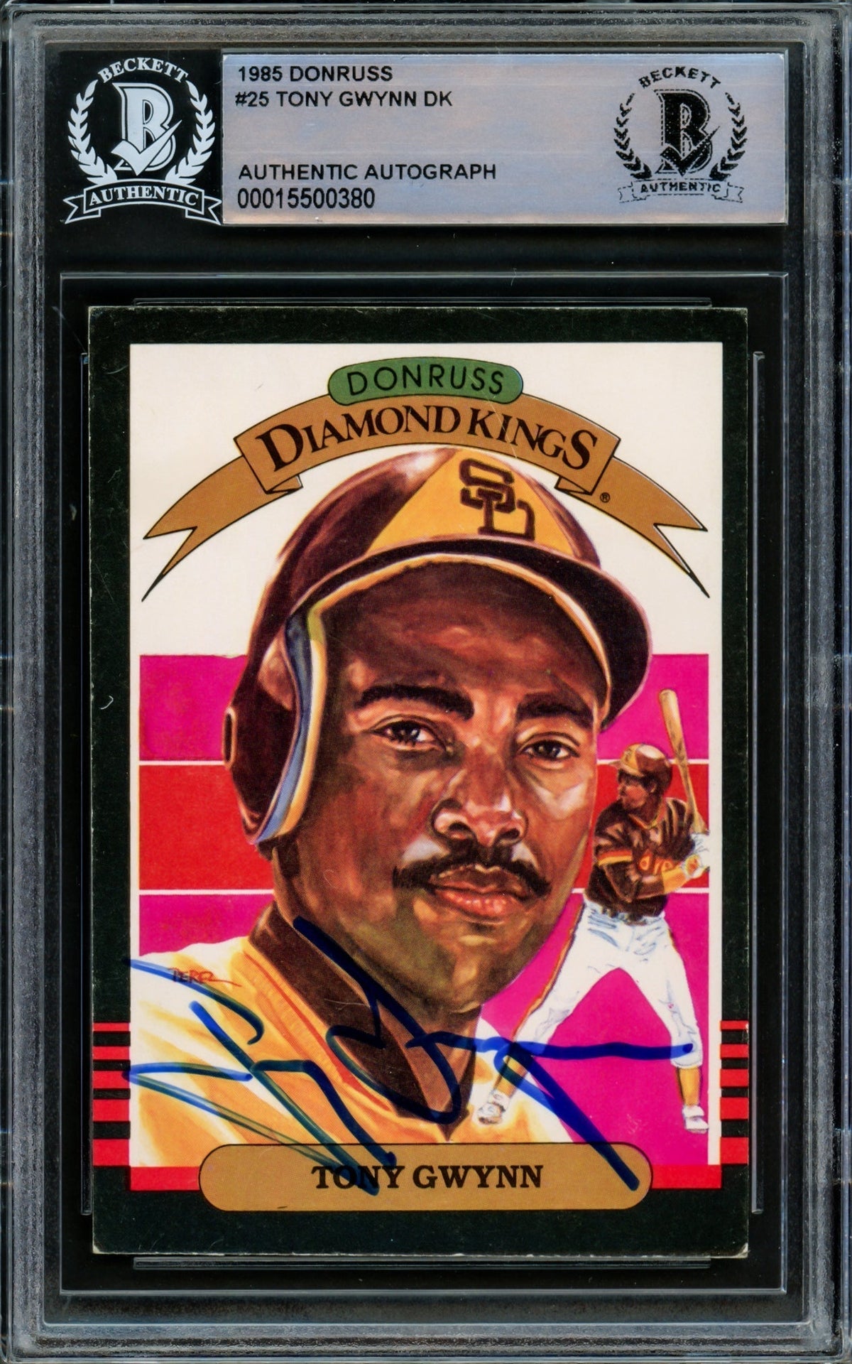 Tony Gwynn Autographed 1985 Donruss Diamond King Card #25 San Diego Padres Beckett Bas #15500380