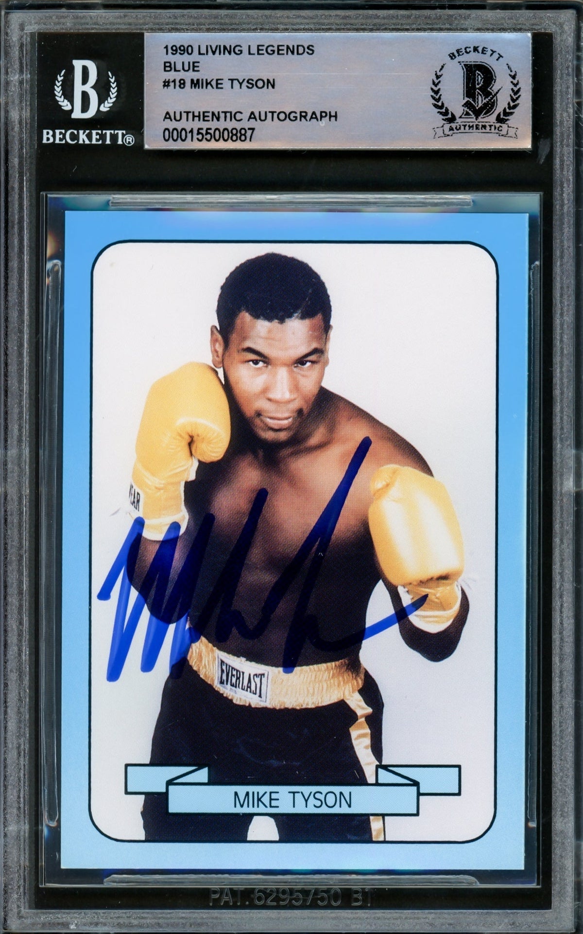 Mike Tyson Autographed 1990 Living Legend Card #18 Beckett Bas #15500887