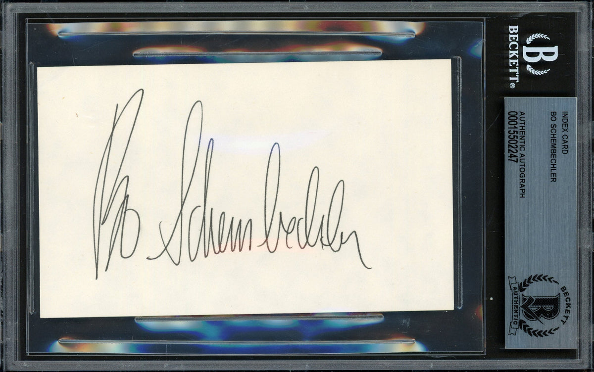Bo Schembechler Autographed 3X5 Index Card Michigan Wolverines Beckett Bas #15502247