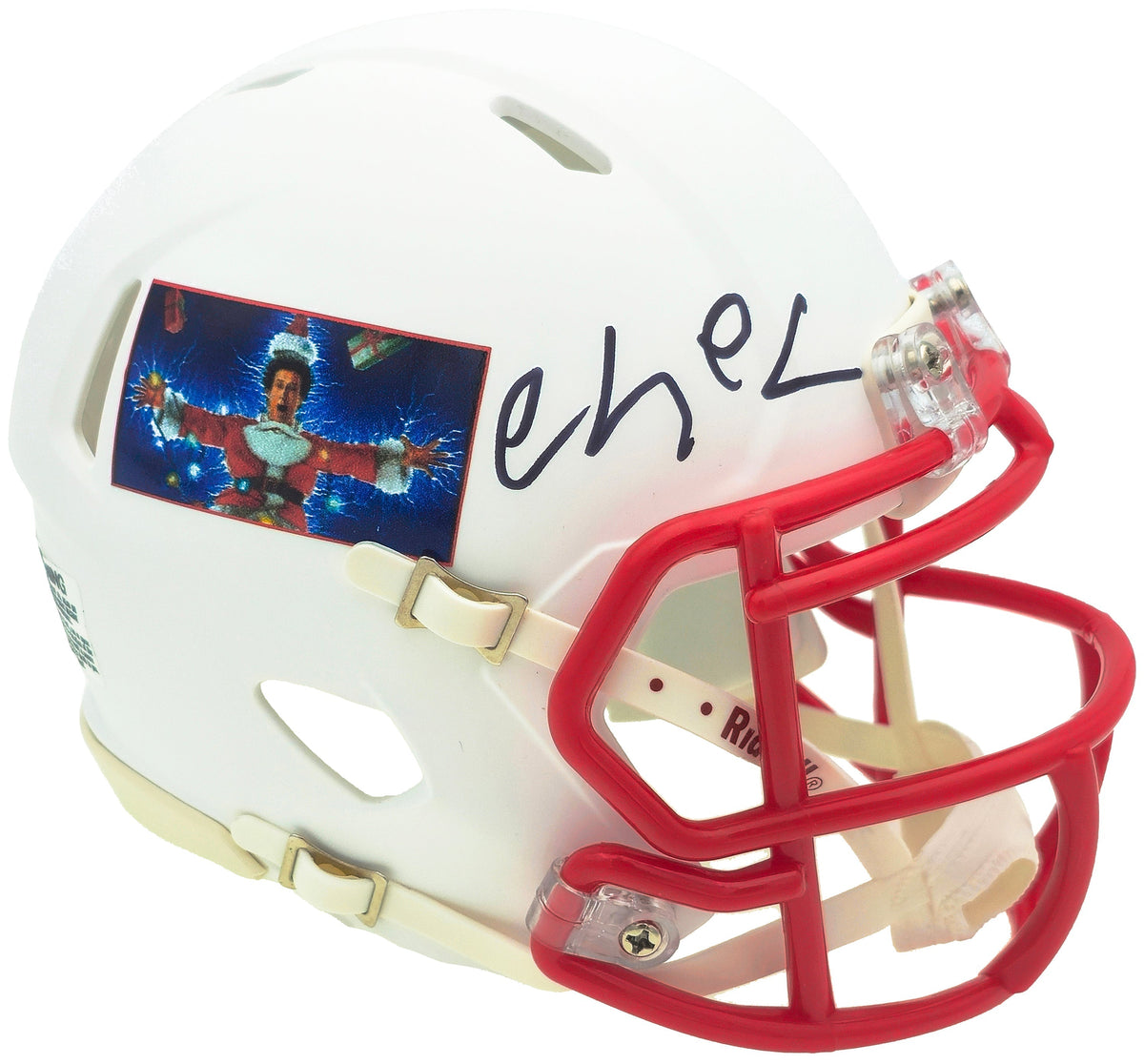 Chevy Chase Autographed Christmas Vacation White Speed Mini Helmet Beckett Bas Witness