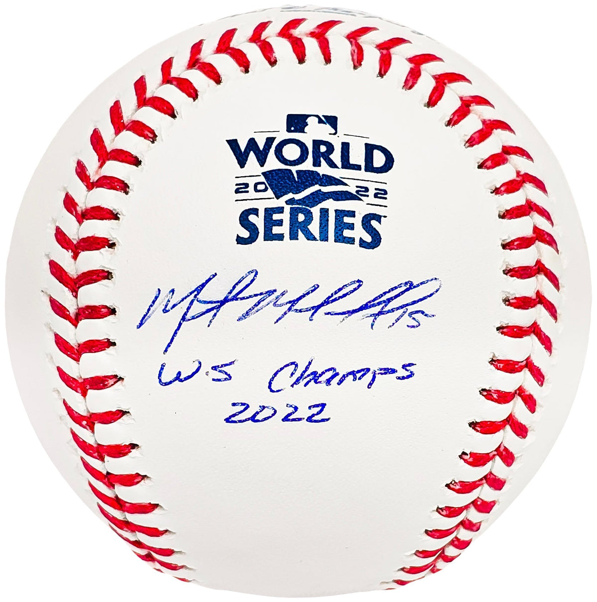 Martin Maldonado Autographed Official 2022 World Series Logo MLB Baseball Houston Astros "Ws Champs 2022" Beckett Bas Witness #W381104