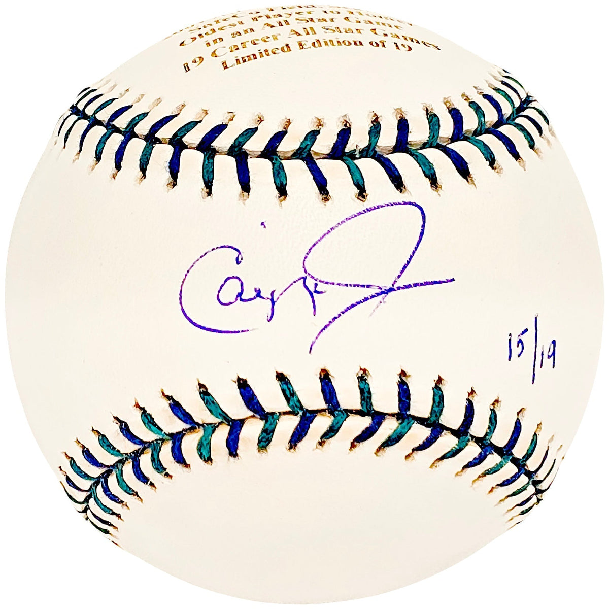 Cal Ripken Jr. Autographed Official 2001 All Star Logo MLB Game Baseball Baltimore Orioles #15/19 Steiner & MLB Holo #Mr028563