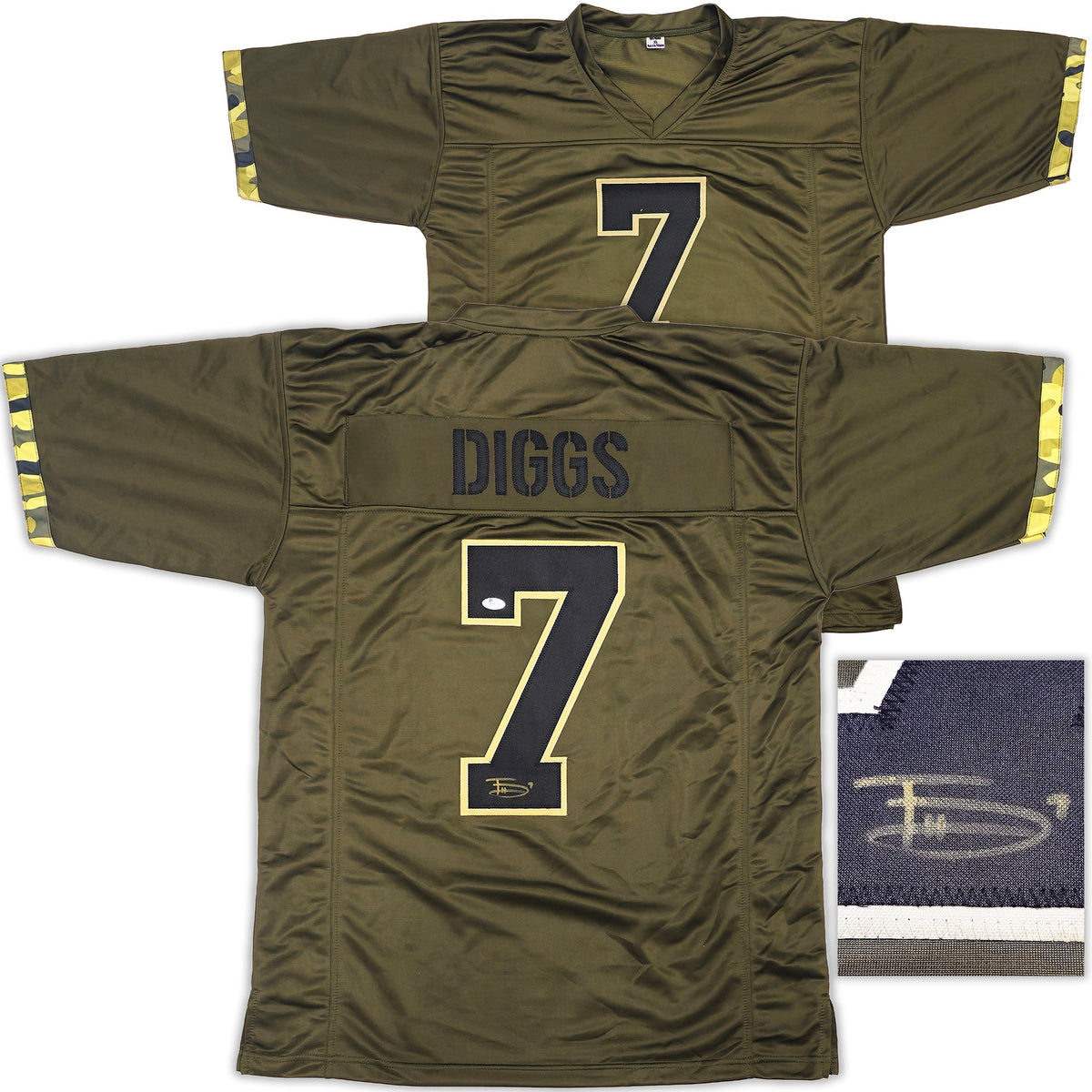 Dallas Cowboys Trevon Diggs Autographed Army Green Jersey PSA/Dna