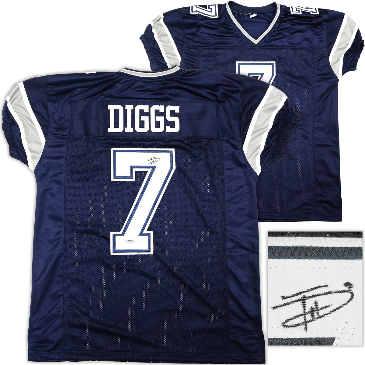 Dallas Cowboys Trevon Diggs Autographed Blue Jersey PSA/Dna