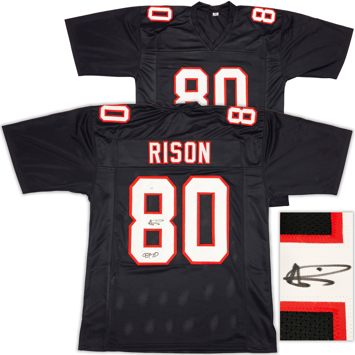 Atlanta Falcons Andre Rison Autographed Black Jersey "84 Td" Jsa