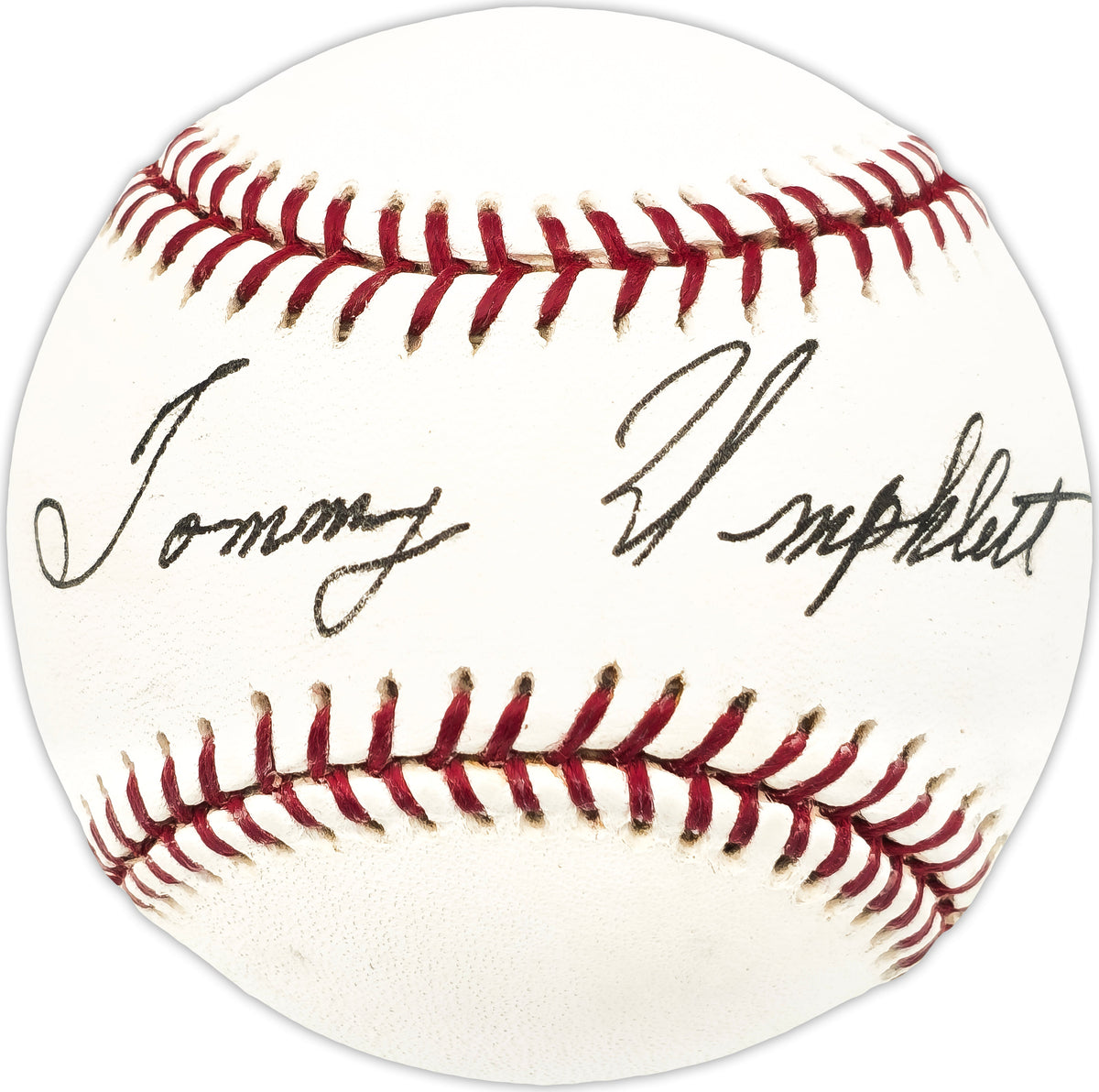 Tommy Umphlett Autographed Official Al Baseball Red Sox, Senators Beckett Bas Qr #Bn13190