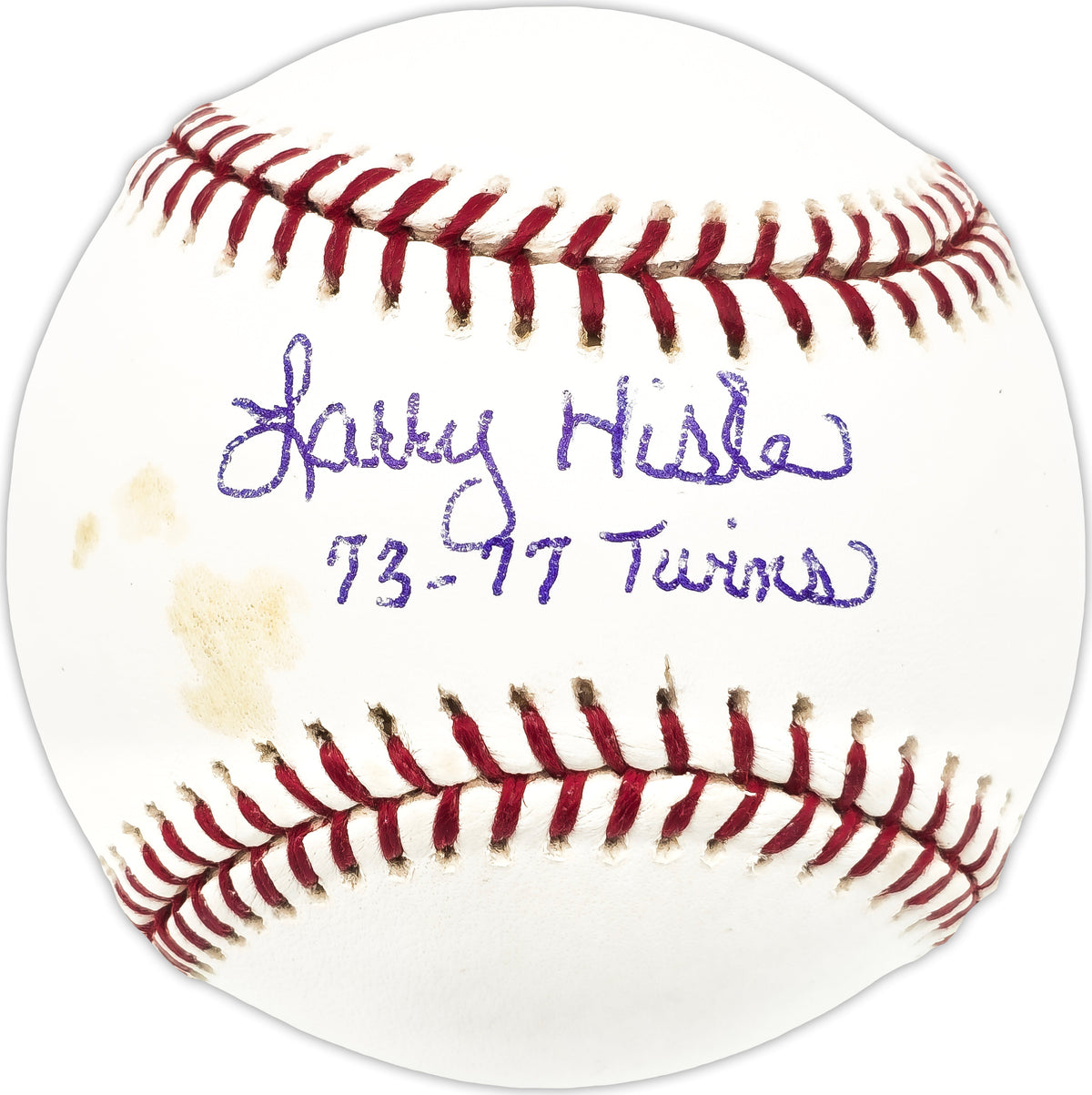 Larry Hisle Autographed Official MLB Baseball Minnesota Twins "73-77 Twins" Beckett Bas Qr #Bn13215