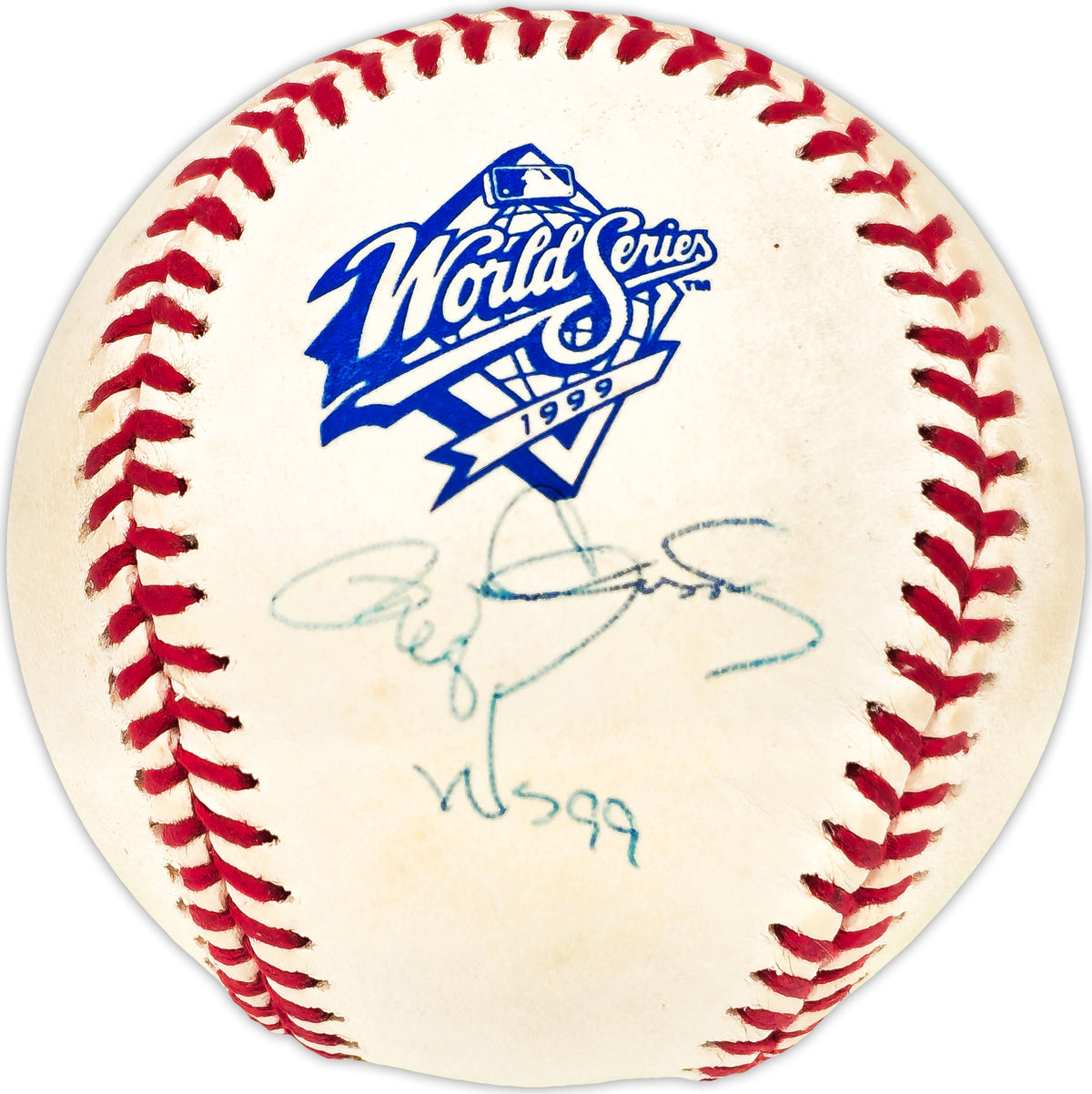 Roger Clemens Autographed Official 1999 World Series Logo MLB Baseball New York Yankees "Ws 99" Jsa #Mm19657