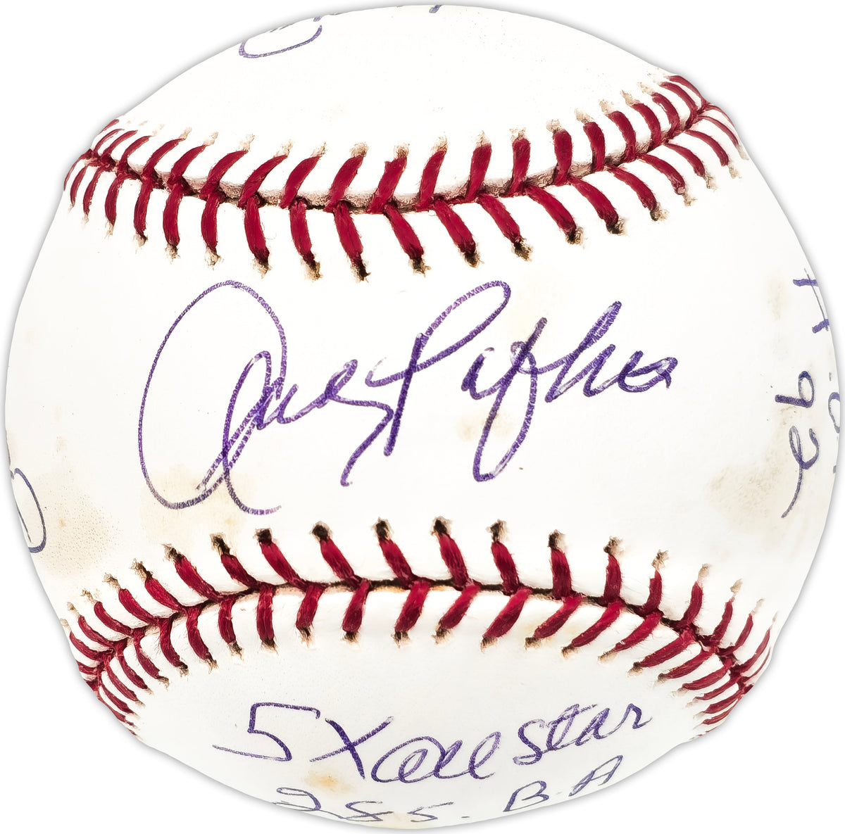 Andy Pafko Autographed Official MLB Baseball Atlanta Braves, Los Angeles Dodgers Statball With 7 Stats Jsa #Jj83207