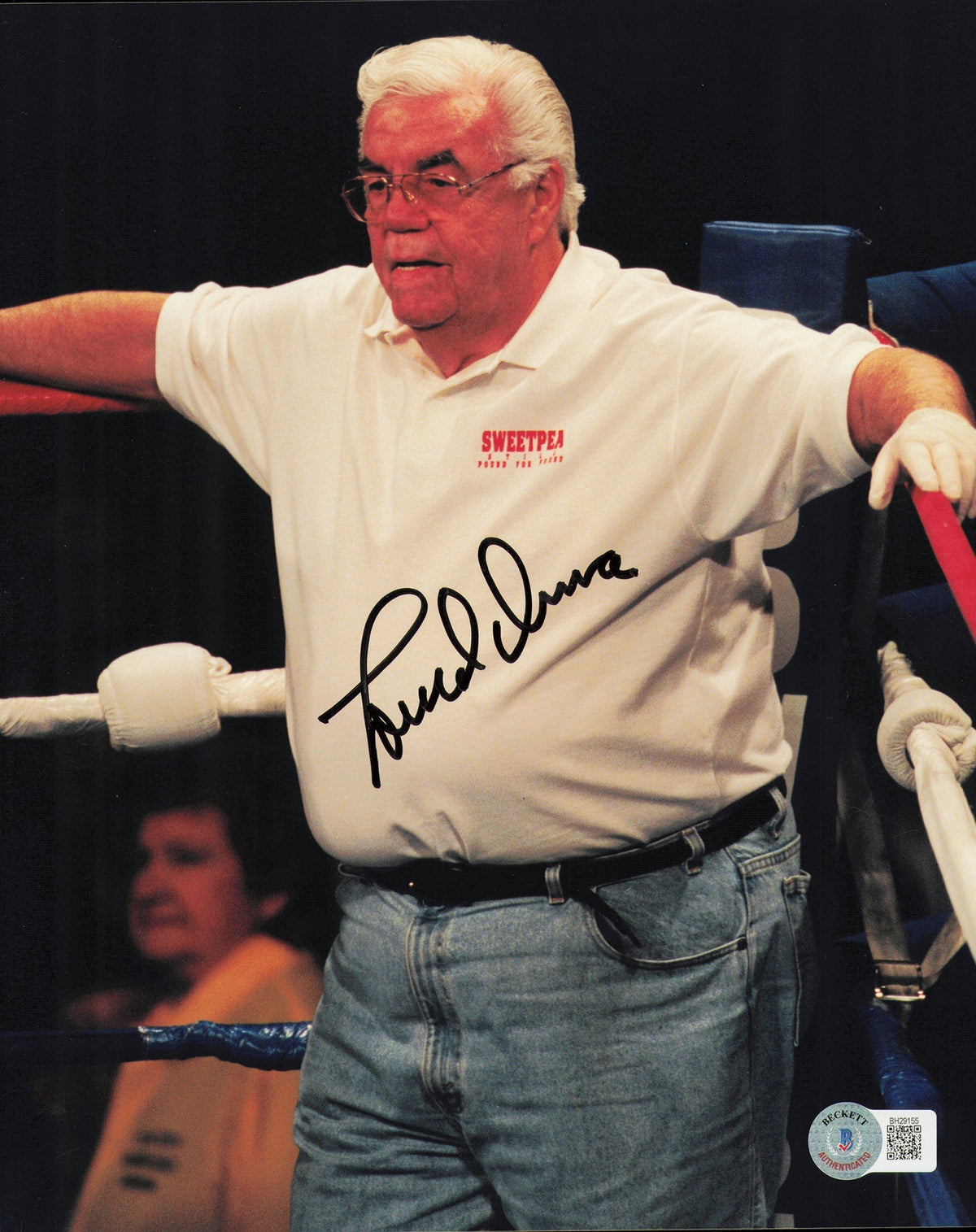Lou Duva Autographed 8X10 Photo Trainer Beckett Bas Qr #Bh29155