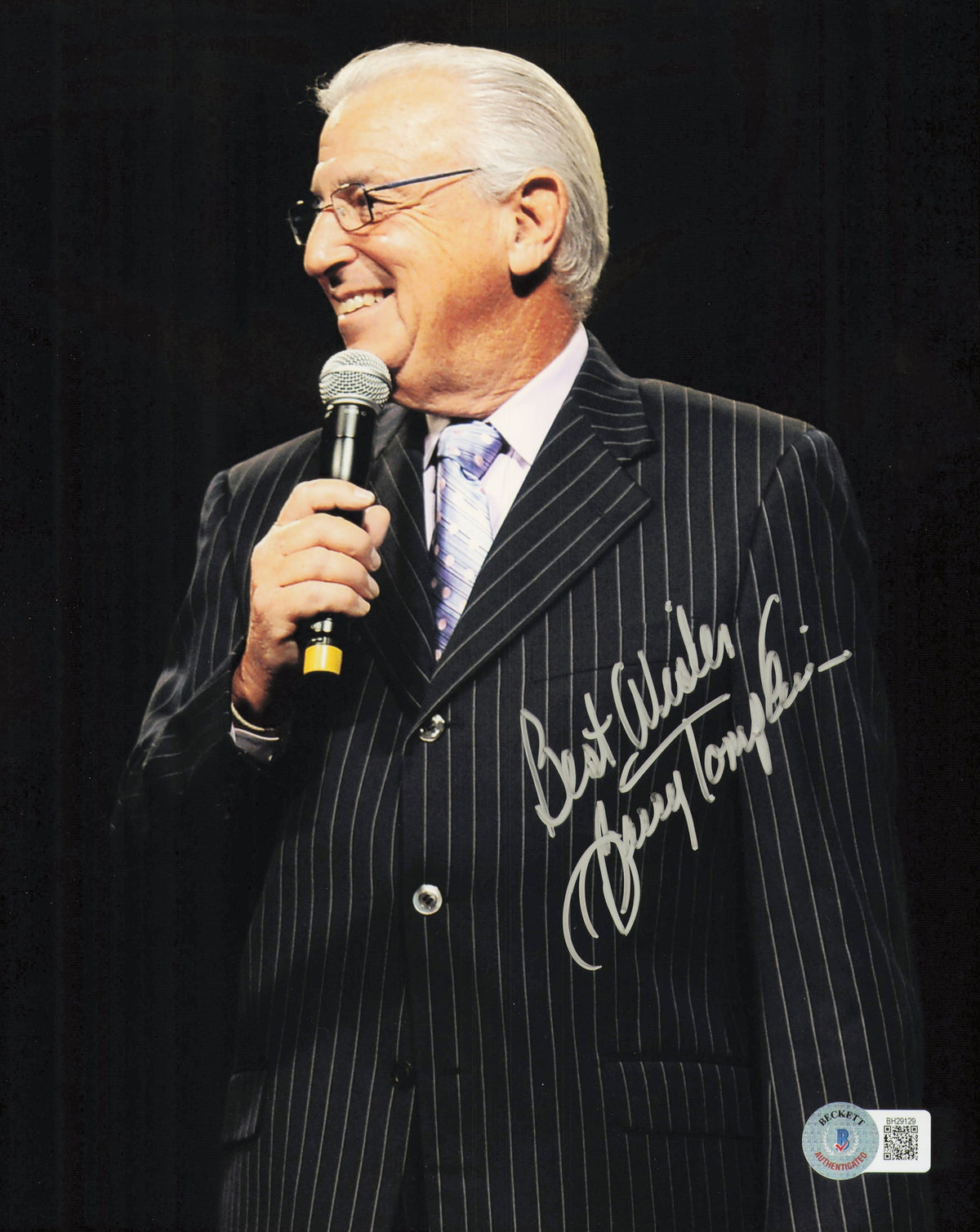 Barry Tompkins Autographed 8X10 Photo Announcer "Best Wishes" Beckett Bas Qr #Bh29129