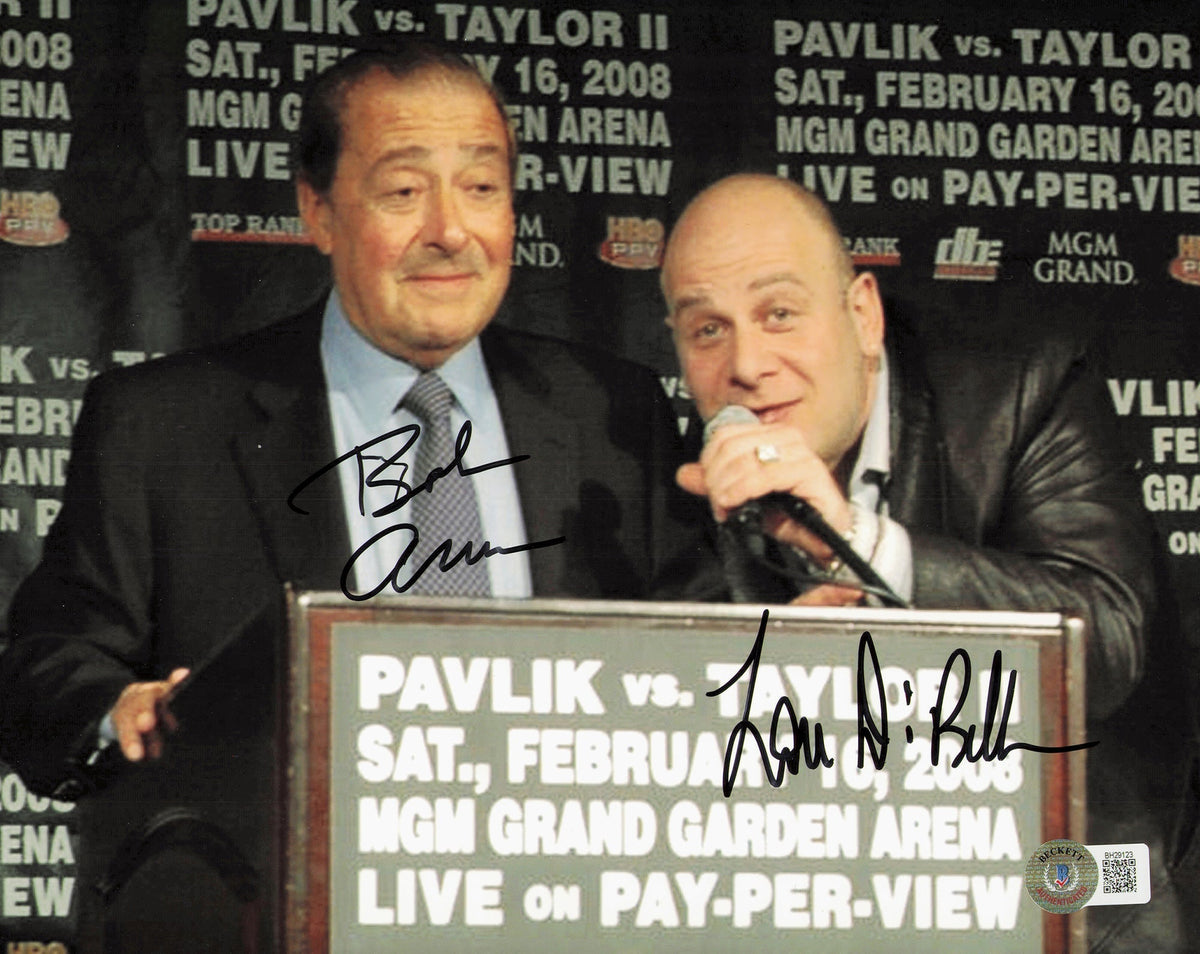 Bob Arum & Lou Dibella Autographed 8X10 Photo Promoters Beckett Bas Qr #Bh29123