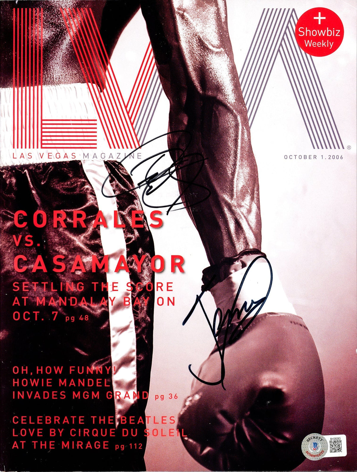 Diego Corrales & Joel Casamayor Autographed Las Vegas Magazine Beckett Bas #Bh29283