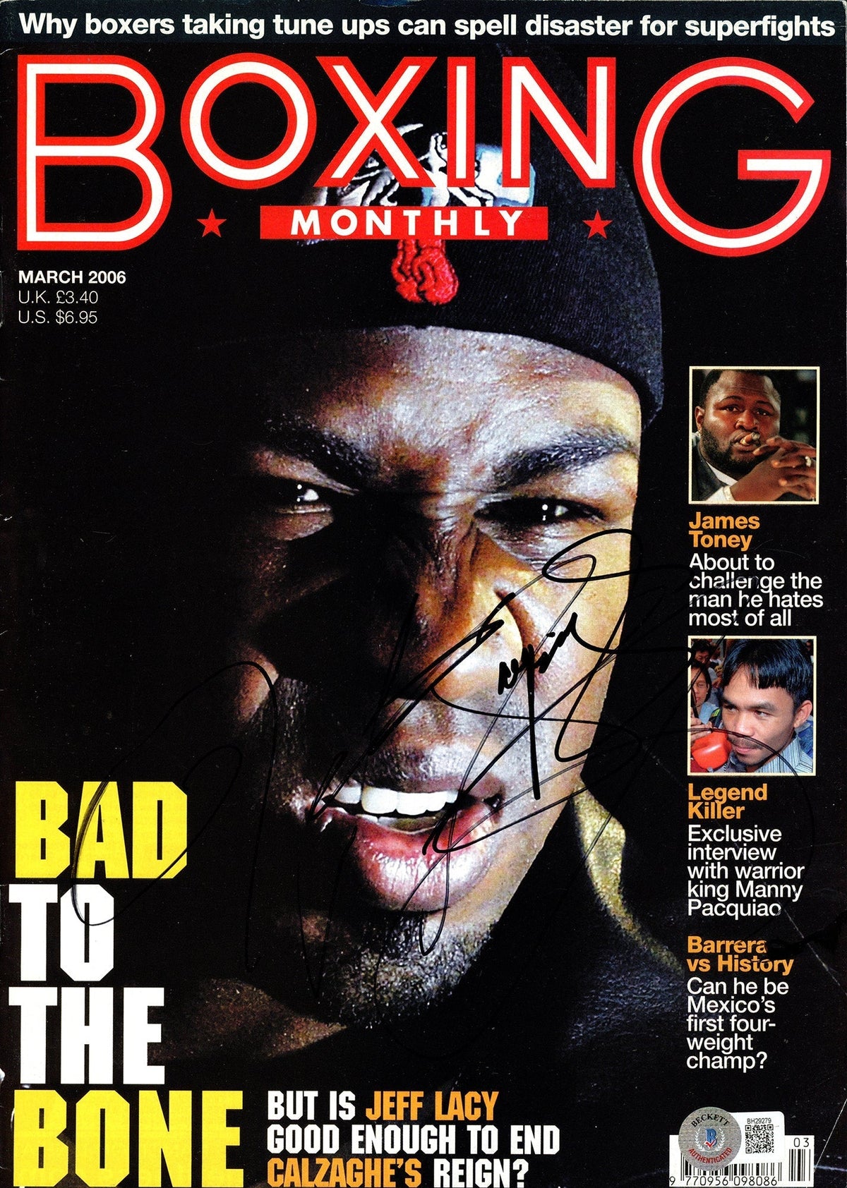 Manny Pacquiao & Jeff Lacy Autographed Boxing Monthly Magazine Beckett Bas #Bh29279