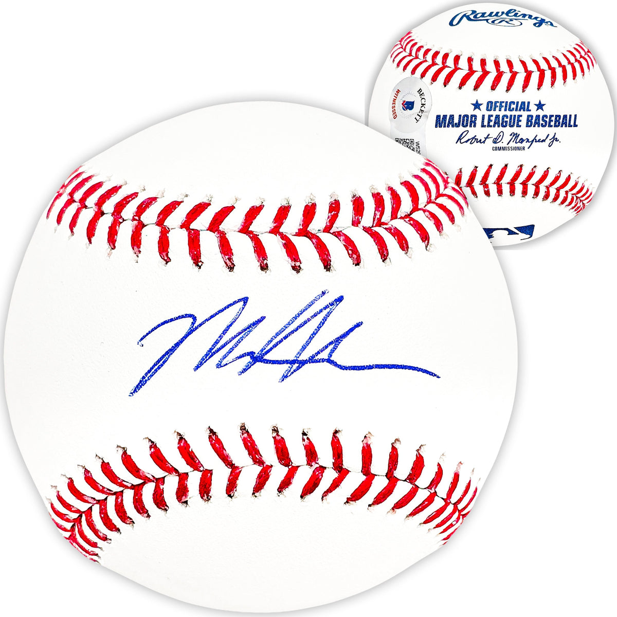 Matt Mclain Autographed Official MLB Baseball Cincinnati Reds Beckett Bas Witness Stock #220358