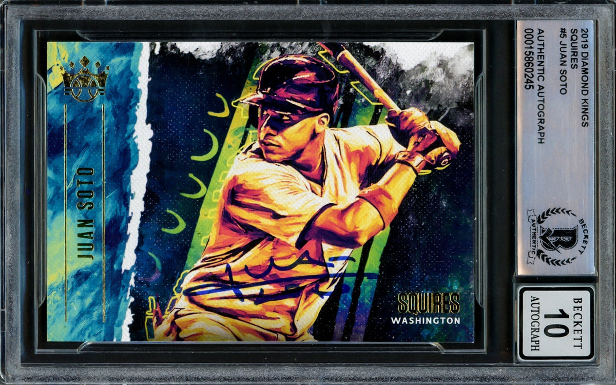 Juan Soto Autographed 2019 Donruss Diamond Kings Squires Card #S5 Washington Nationals Auto Grade Gem Mint 10 Beckett Bas #15860245