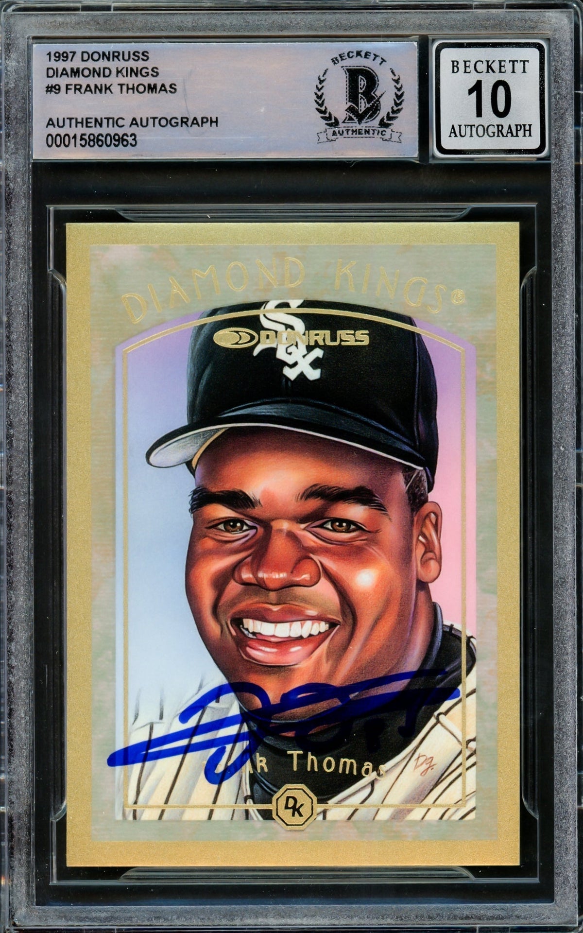 Frank Thomas Autographed 1997 Donruss Diamond Kings Card #9 Chicago White Sox Auto Grade Gem Mint 10 Beckett Bas #15860963