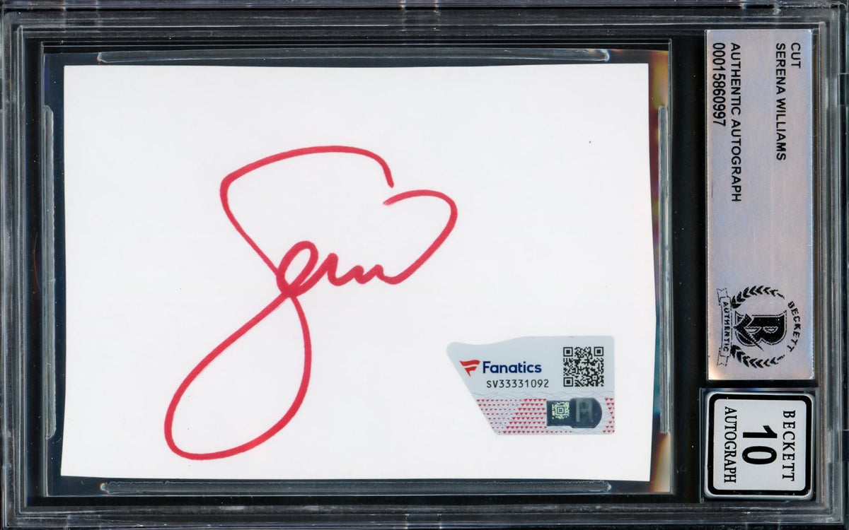 Serena Williams Autographed 2.5X3.5 Cut Signature Auto Grade Gem Mint 10 Red Beckett Bas #15860997