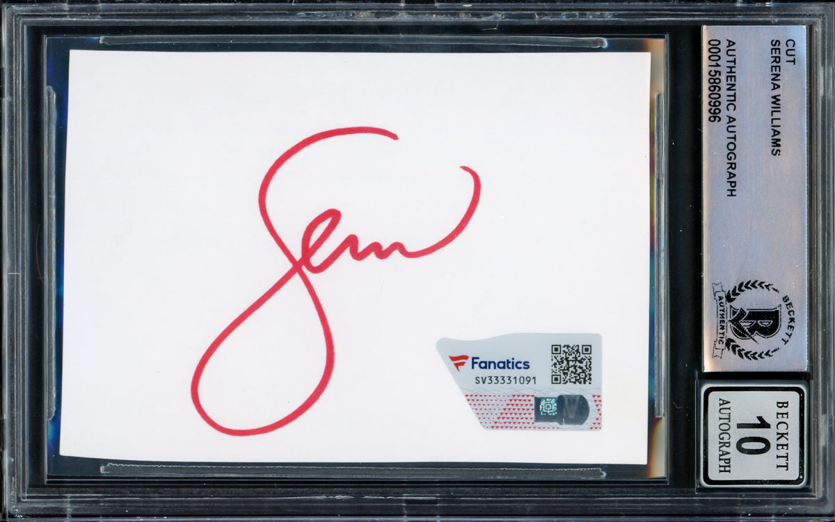 Serena Williams Autographed 2.5X3.5 Cut Signature Auto Grade Gem Mint 10 Red Beckett Bas #15860996
