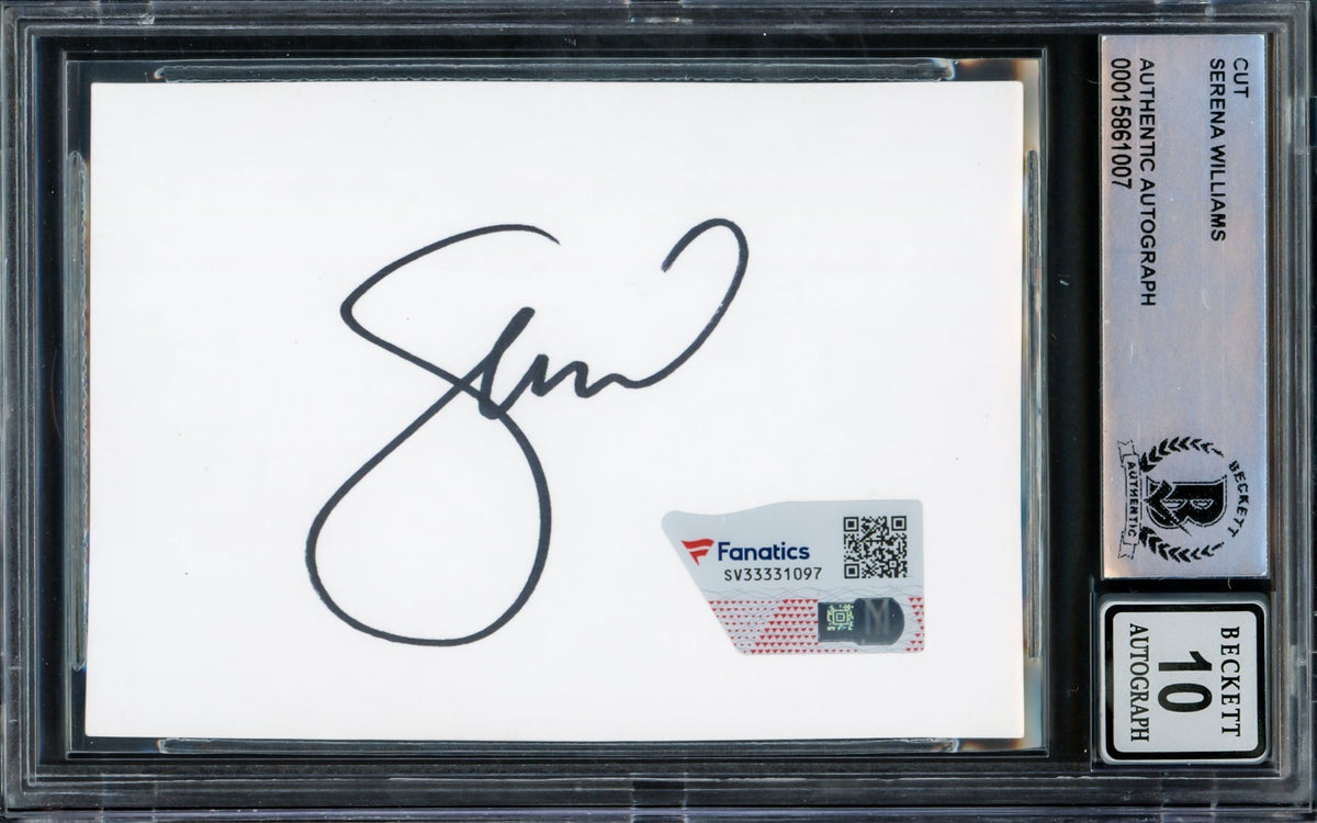 Serena Williams Autographed 2.5X3.5 Cut Signature Auto Grade Gem Mint 10 Black Beckett Bas #15861007